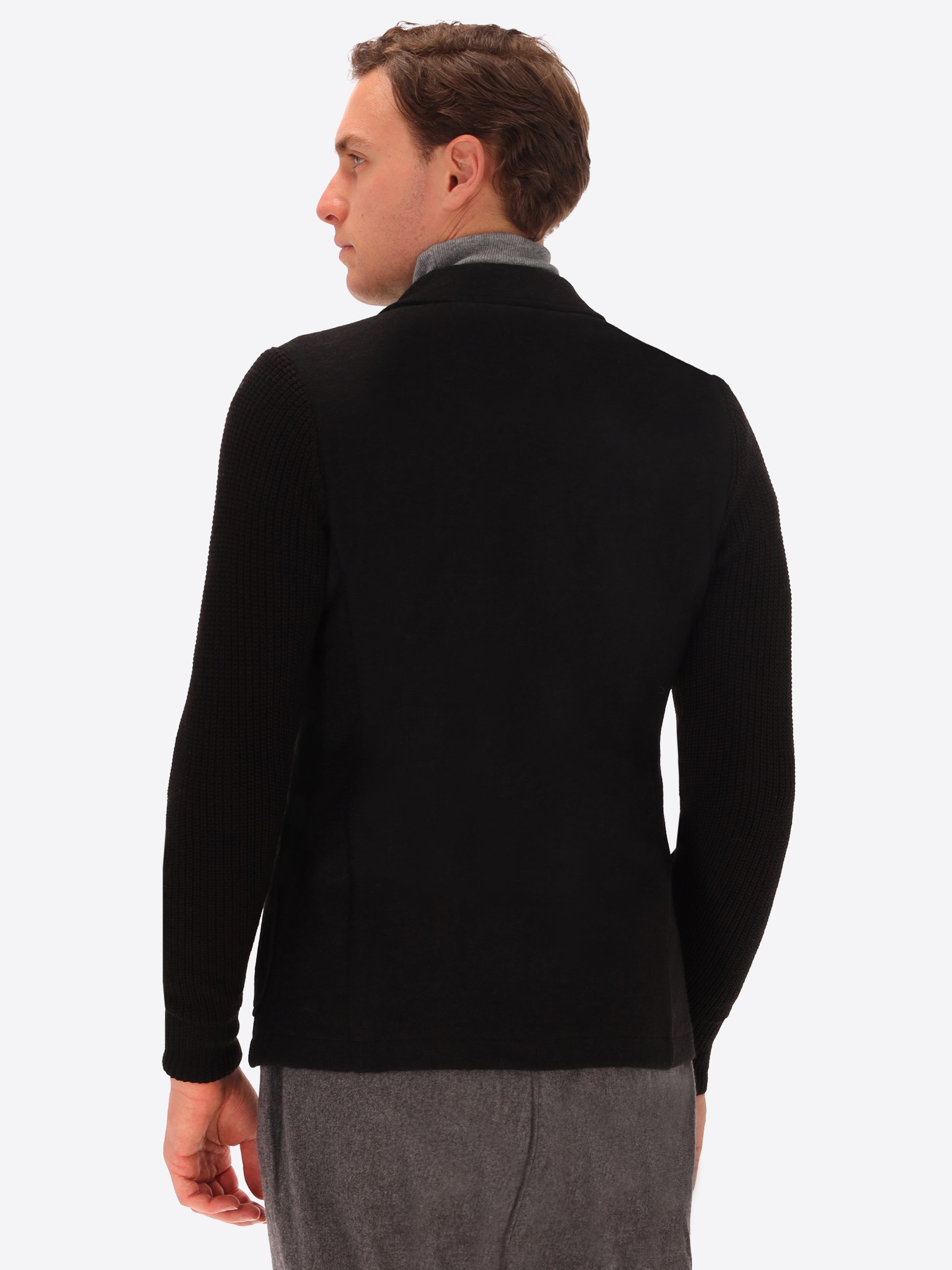 Giacca Regent in Misto Lana con Maniche in Maglia