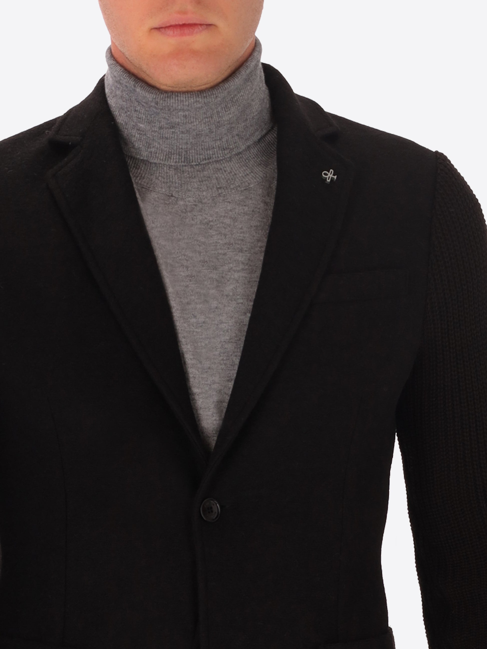 Giacca Regent in Misto Lana con Maniche in Maglia
