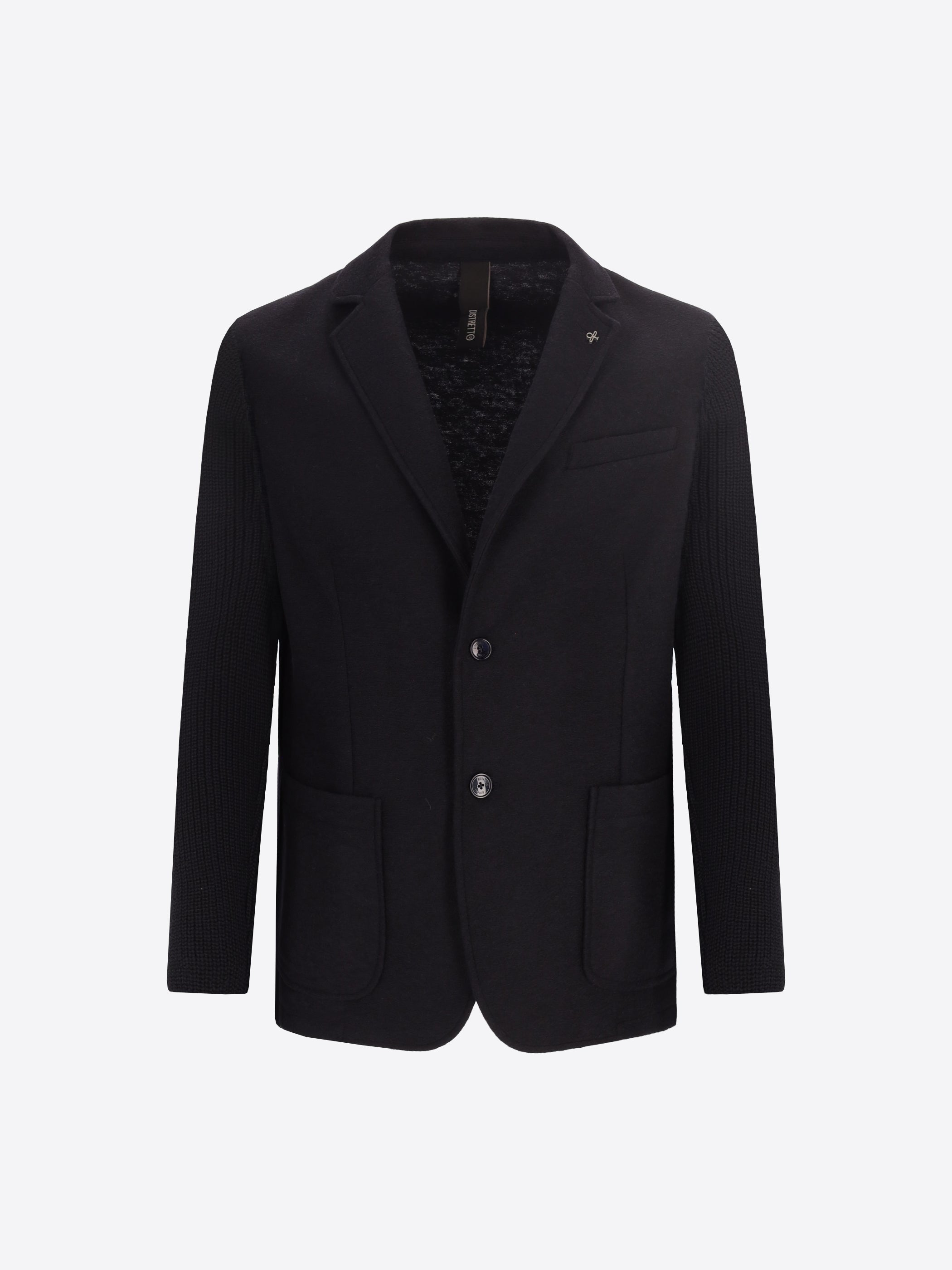 Distretto12 Regent Blue Wool-Blend With Knit Sleeves Jacket - Product Still Life