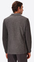 Regent Medium Grey Wool-Blend With Knit Sleeves Jacket - Model Back View