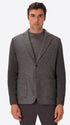 Regent Medium Grey Wool-Blend With Knit Sleeves Jacket - Model Front View