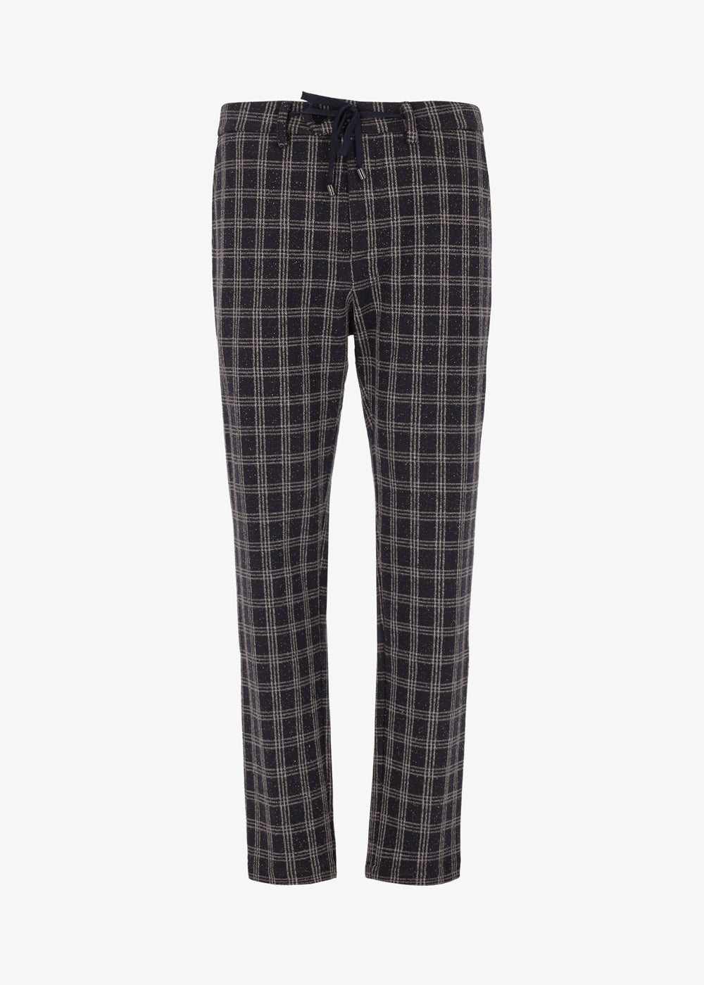 York Atelier Trousers Stretch Jersey 3D Checked Effect