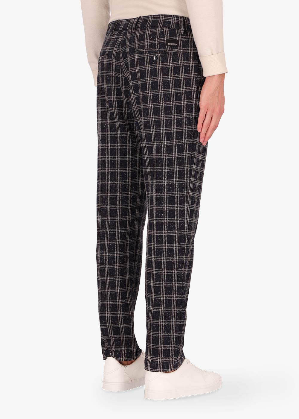 York Atelier Trousers Stretch Jersey 3D Checked Effect