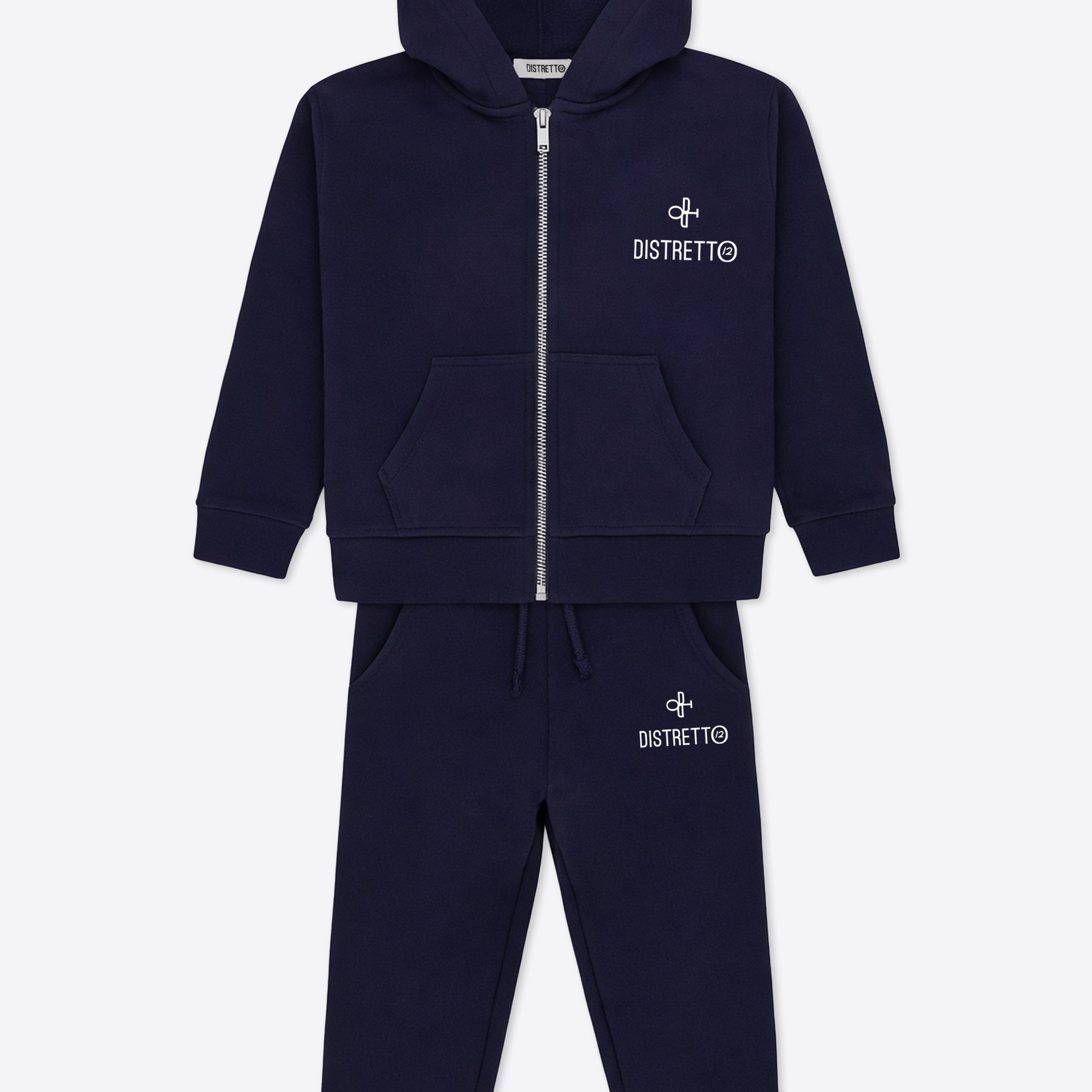 Kinder Trainingsanzug Navy Blau aus Baumwolle – Hoodie mit Reißverschluss & Hose
