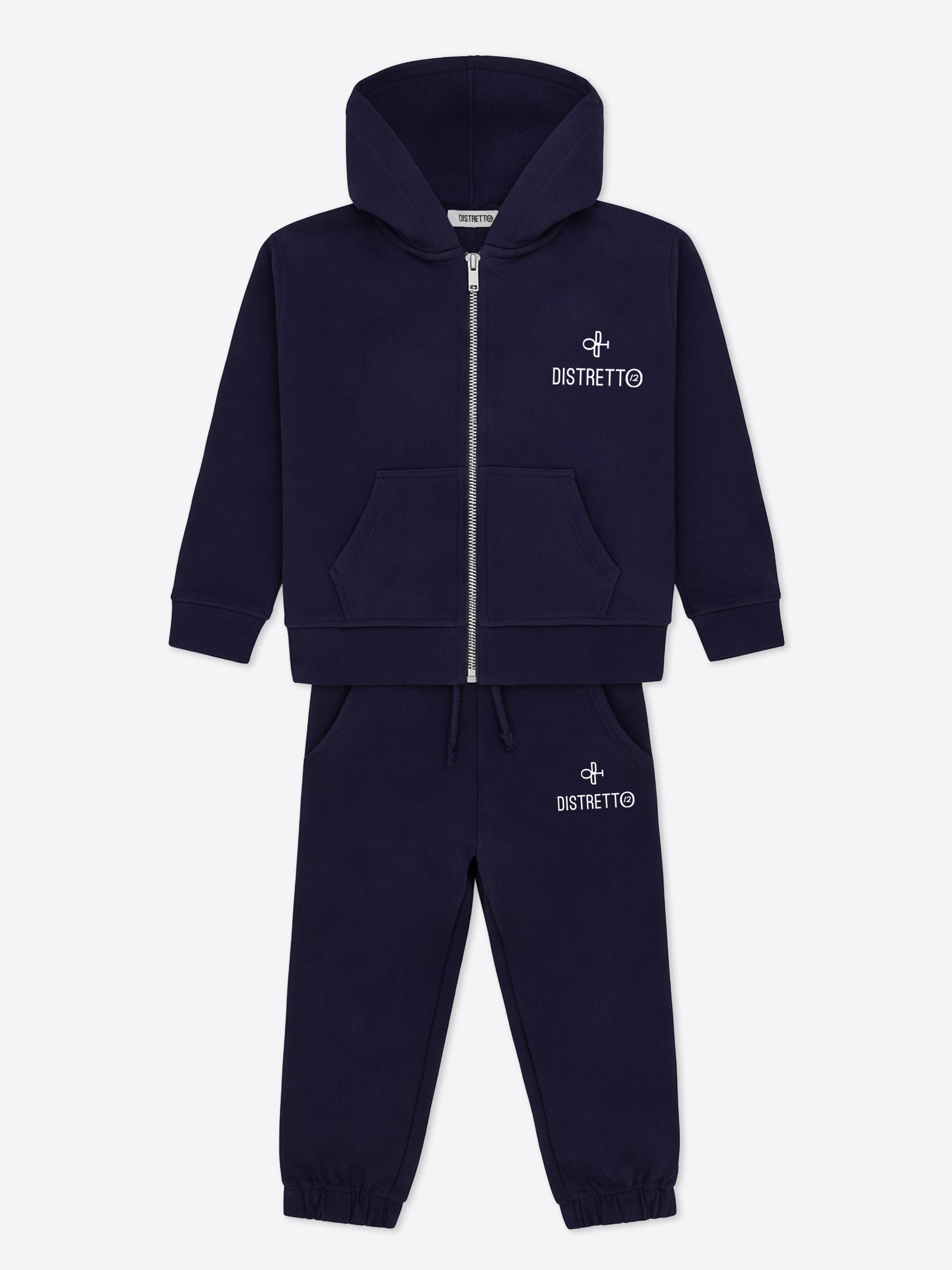 Kinder Trainingsanzug Navy Blau aus Baumwolle – Hoodie mit Reißverschluss & Hose
