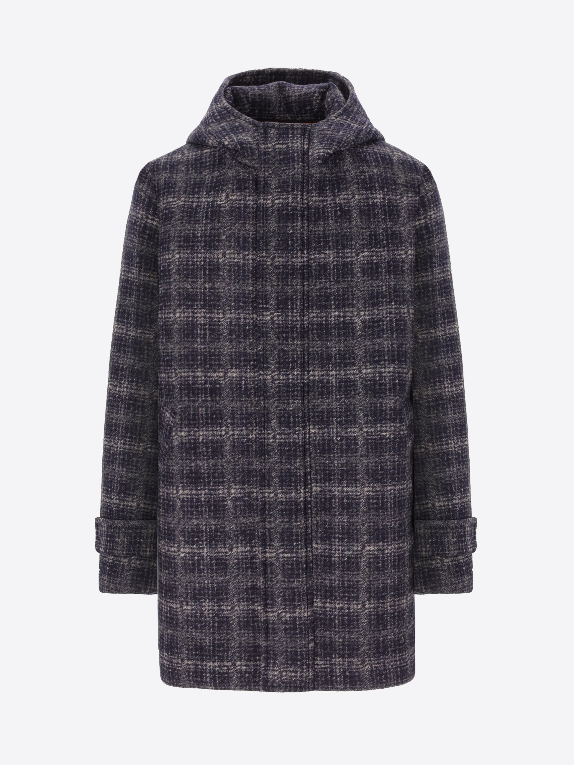 Parka Leeds in Lana Cotta con Disegno Tartan