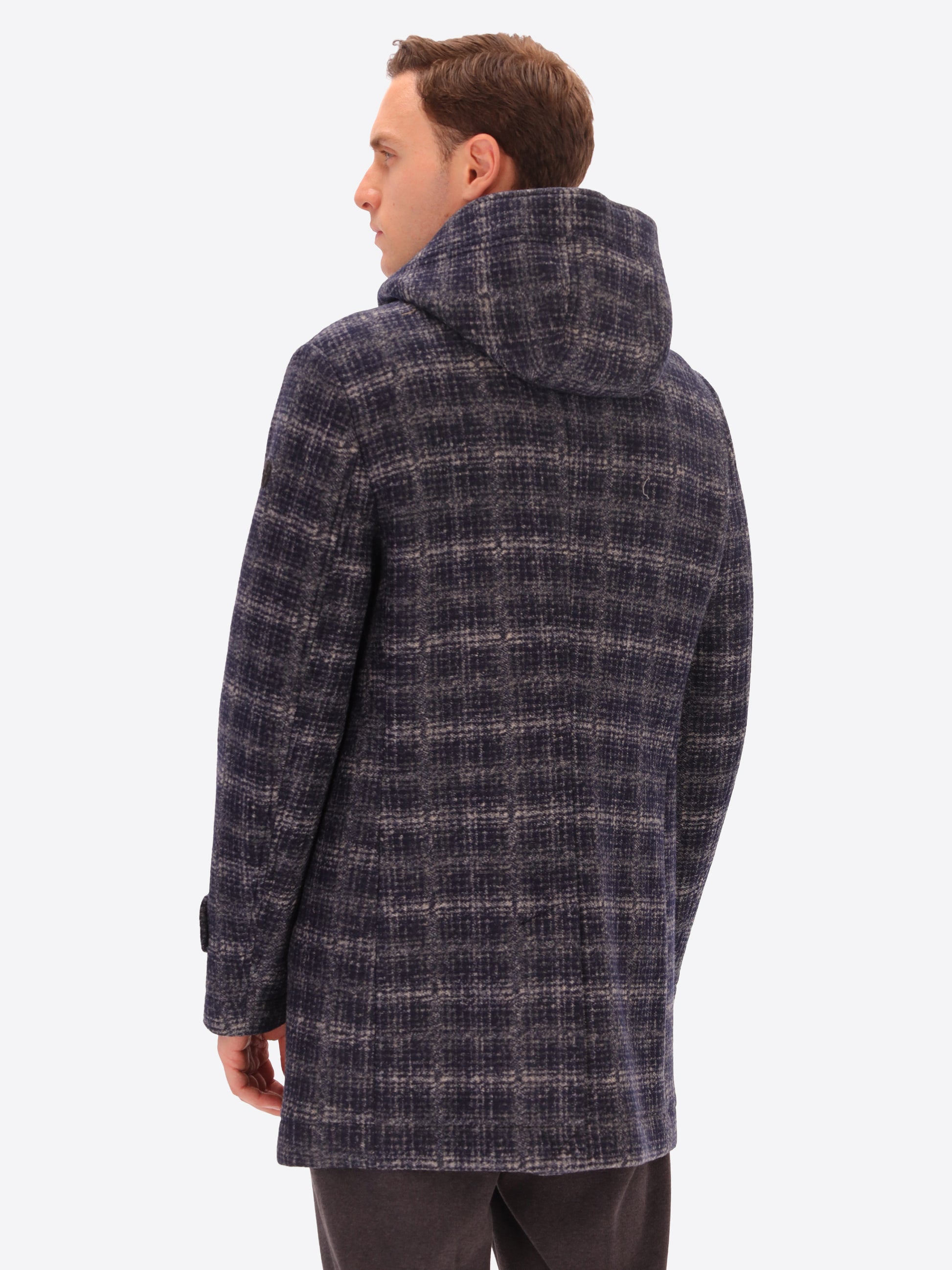 Parka Leeds in Lana Cotta con Disegno Tartan