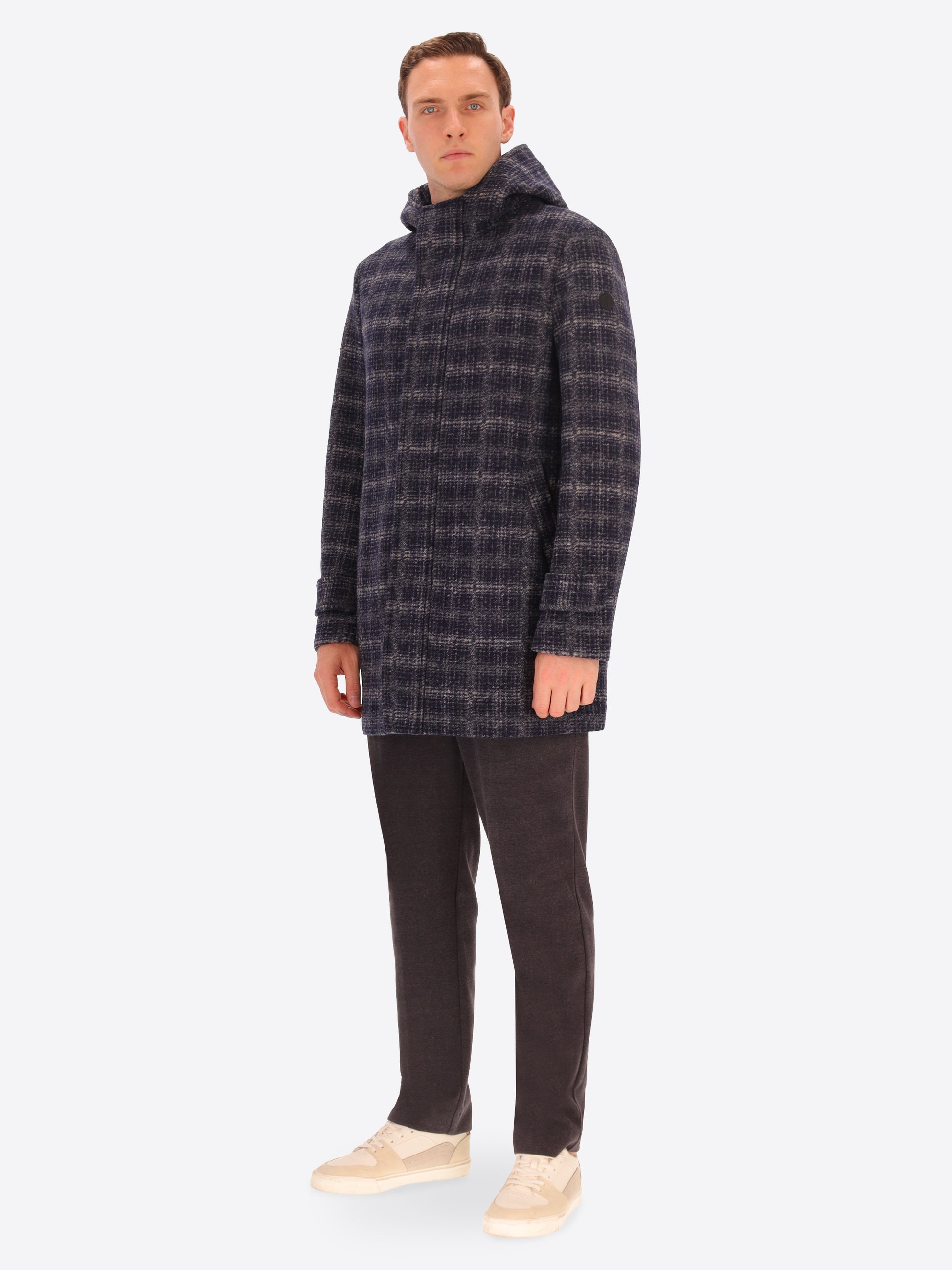 Parka Leeds in Lana Cotta con Disegno Tartan