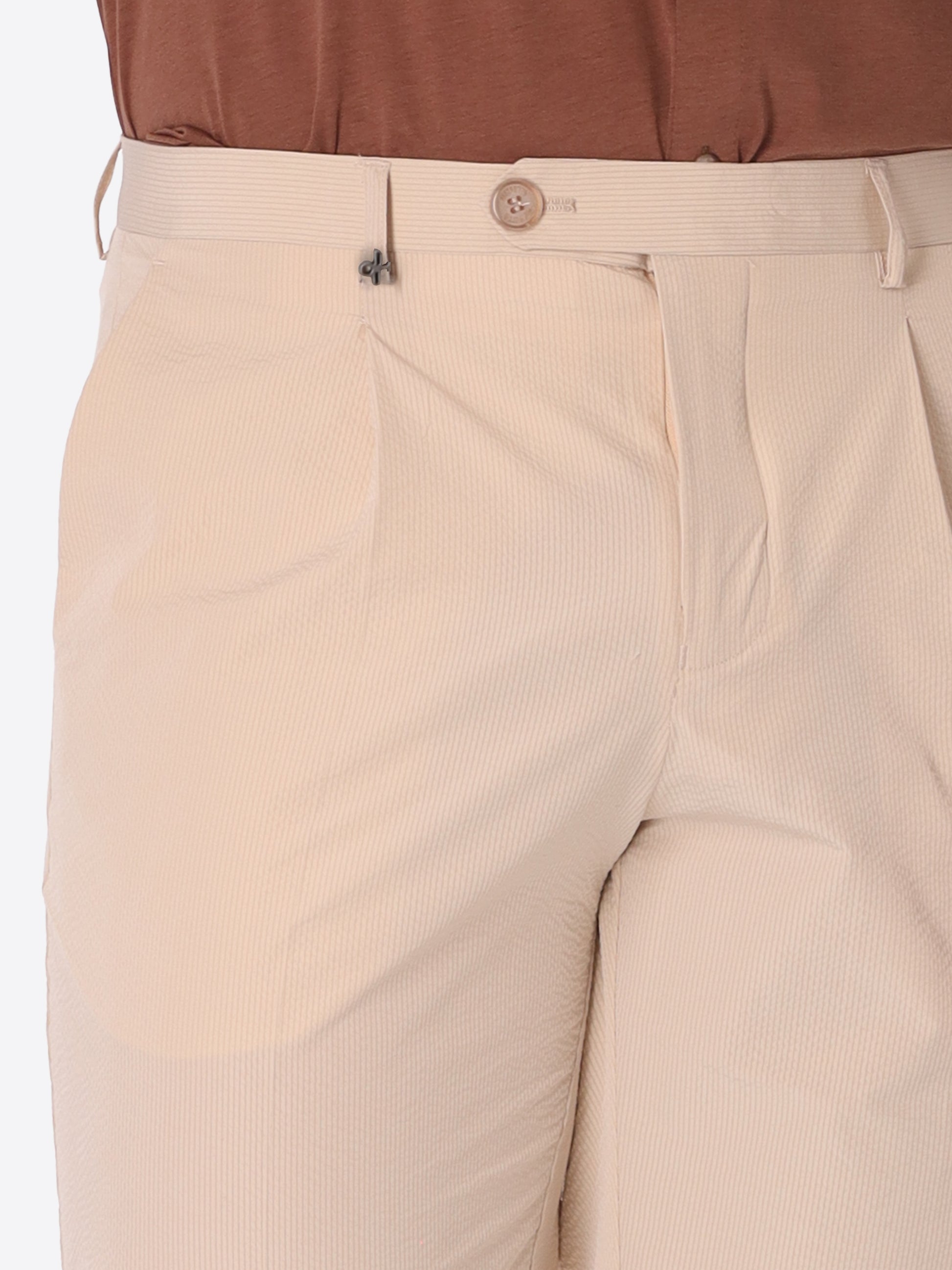 Arezzo Tailoring-Hose Carrot Fit Mit Bundfalte Aus Super-Comfort Feinstruktur-Streifen-Gewebe