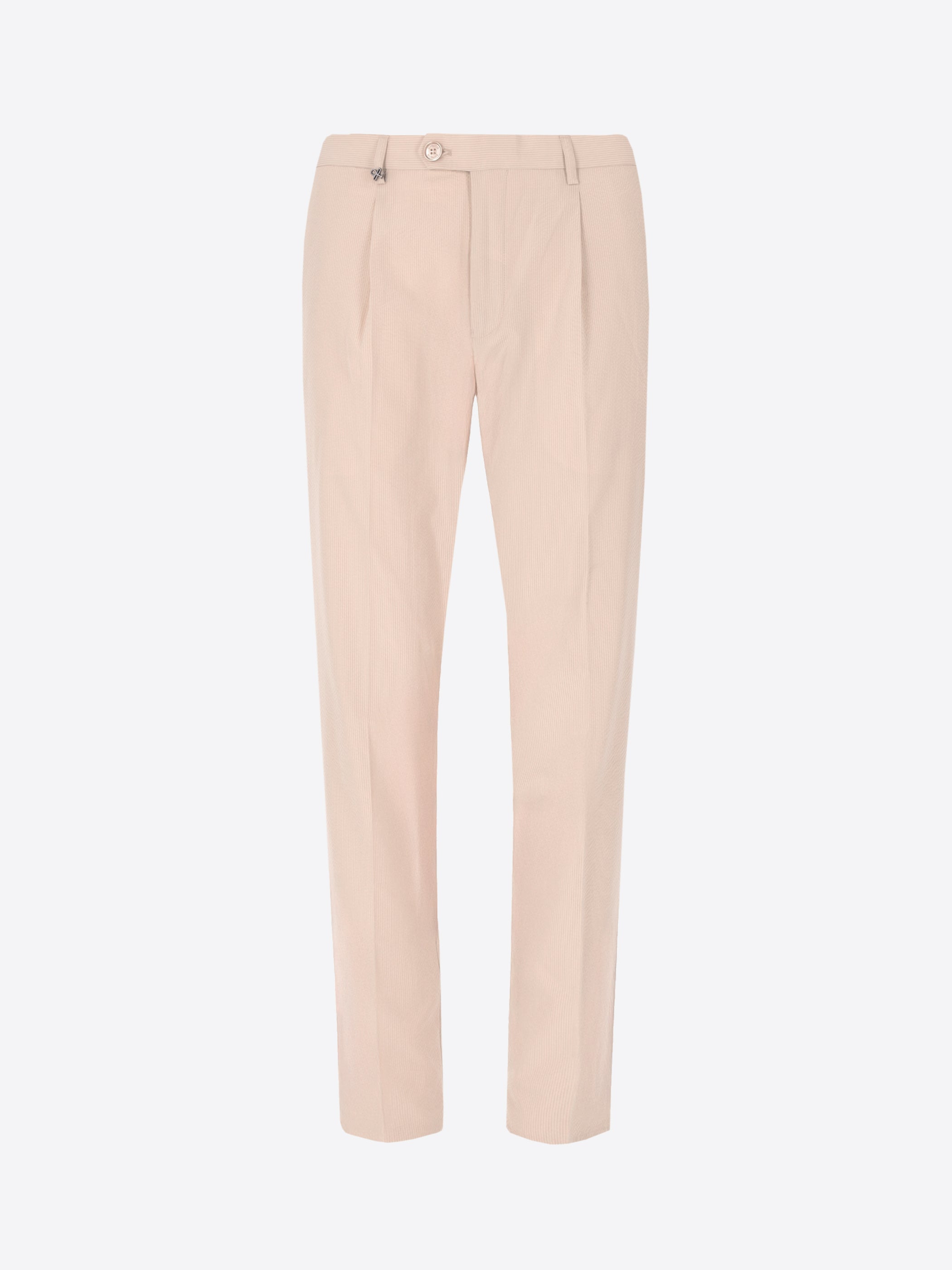 Carrot-Fit Pleated Tailoring Trousers Arezzo In Super-Comfort Embossed Fine Stripe Fabric