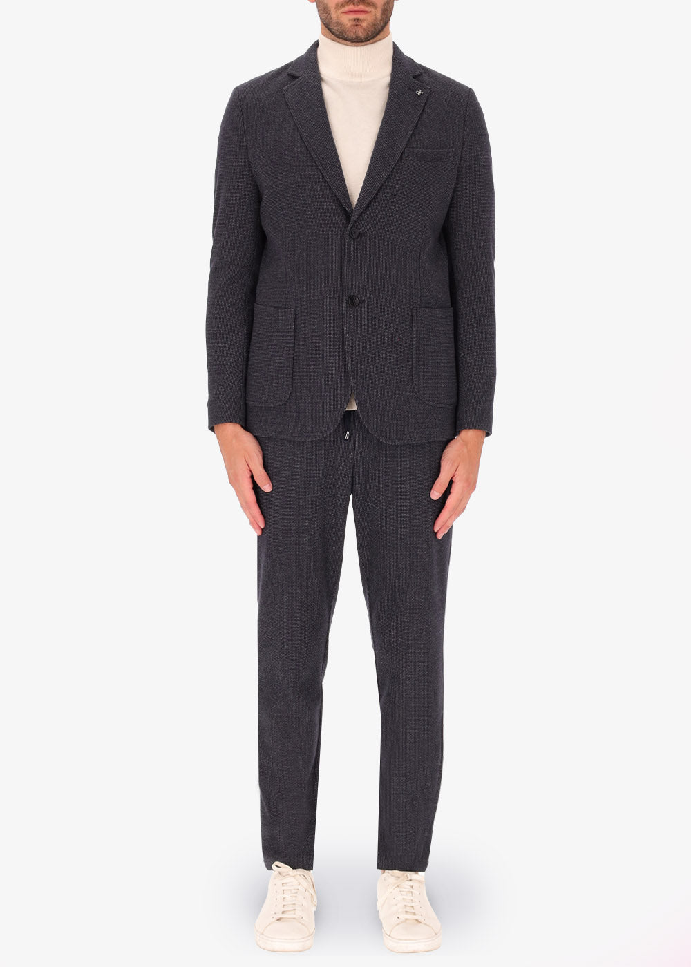 Bouclè Effect Fabric Suit Clou' Faster12 Blue