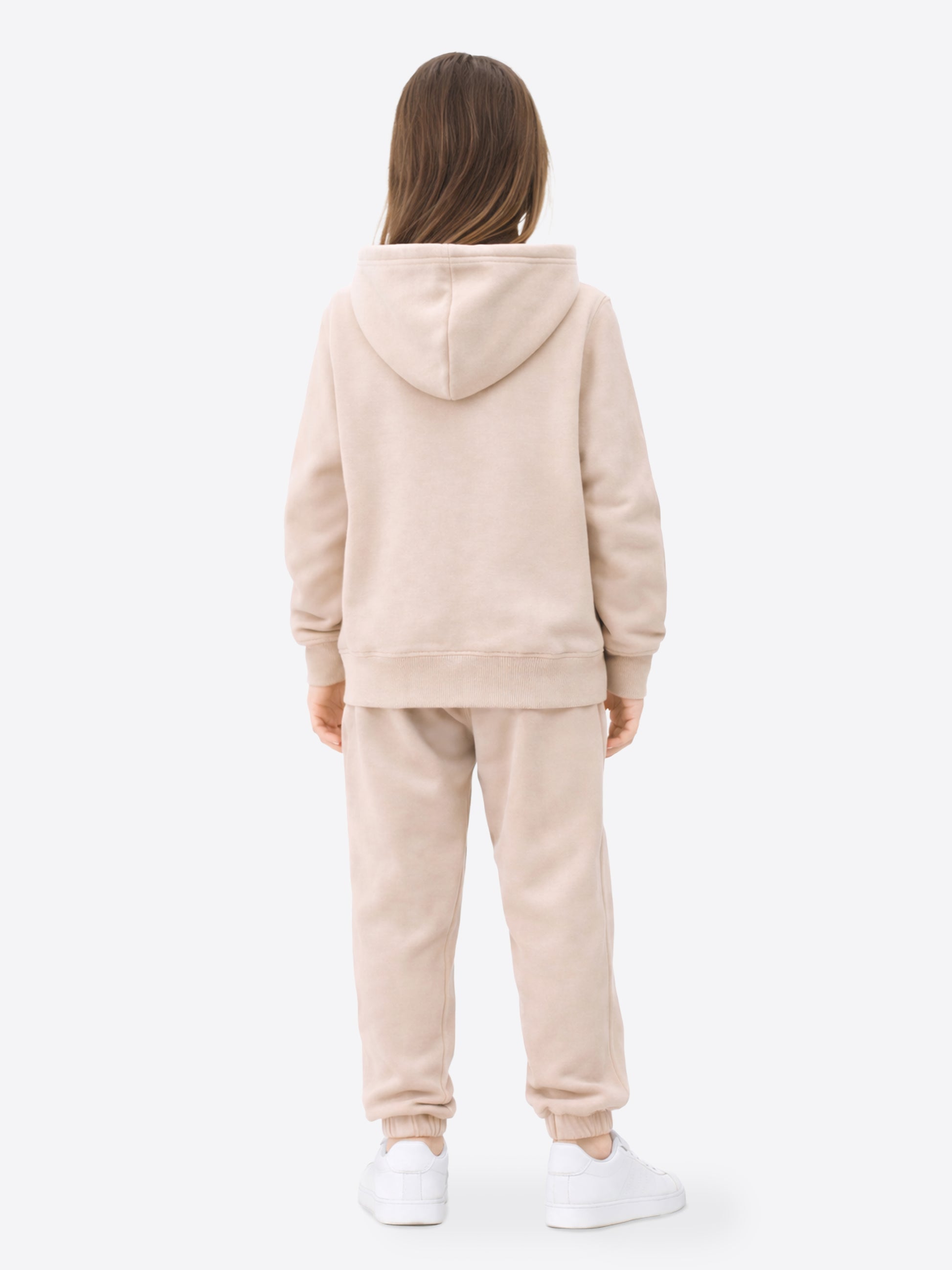 Kinder Trainingsanzug Creme aus Baumwolle – Hoodie mit Reißverschluss & Hose