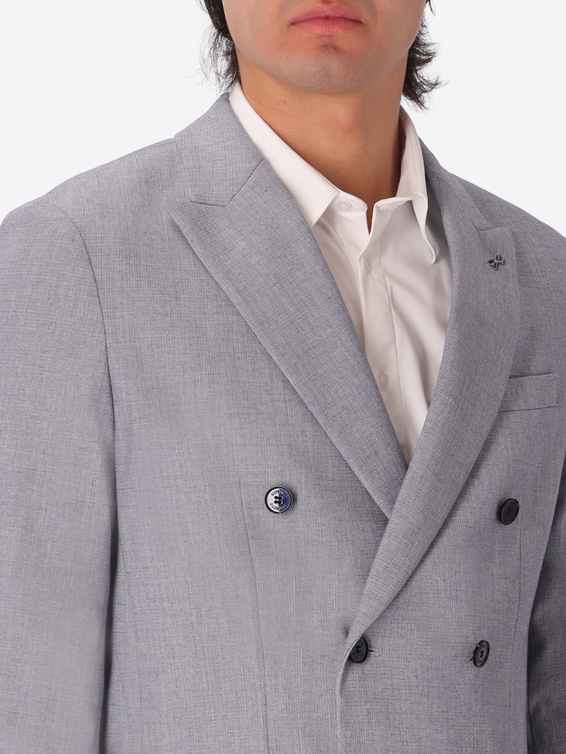 Melange Viscose-Blend Double-Breasted Jacket Acanto