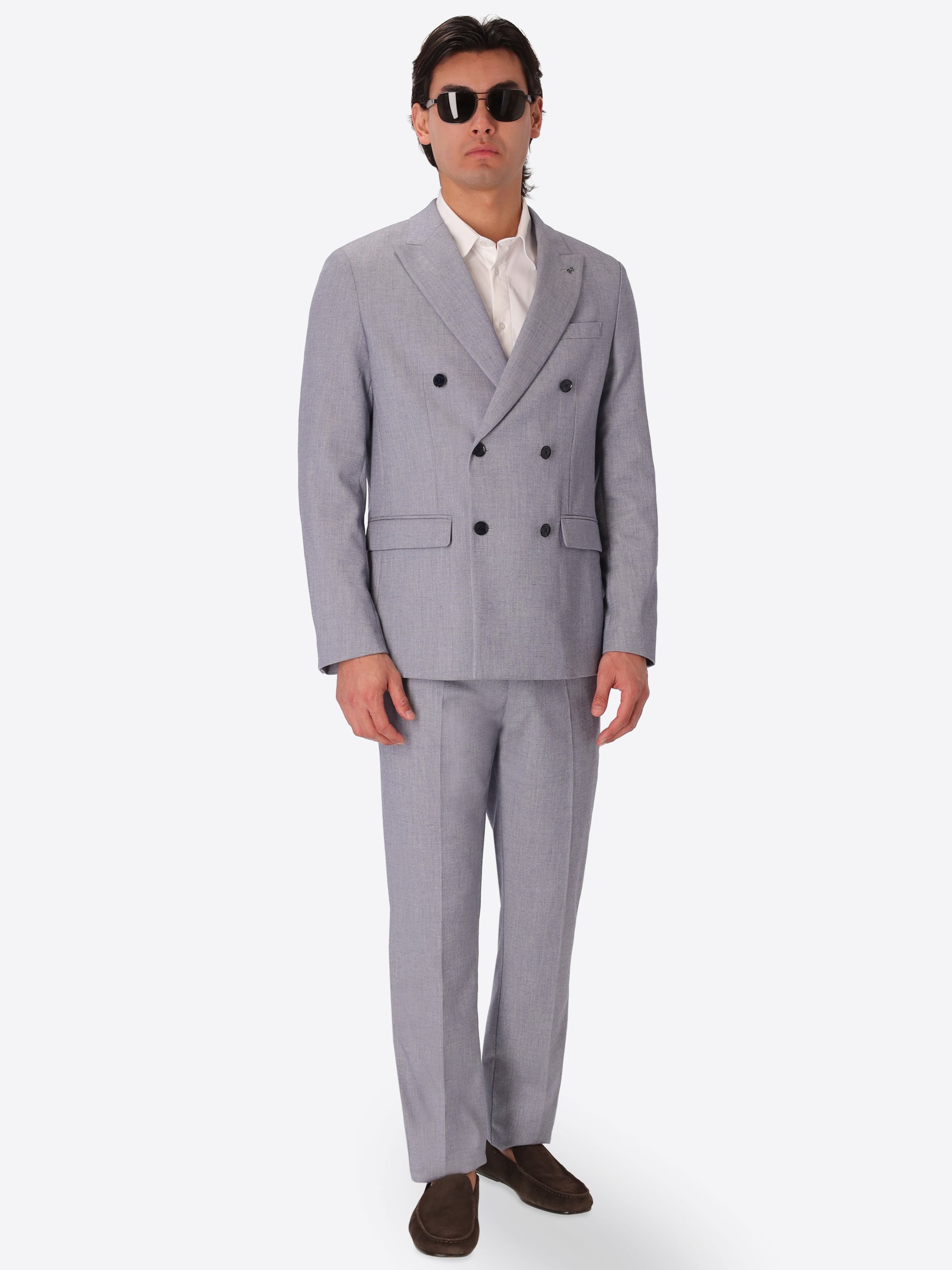 Melange Viscose-Blend Double-Breasted Jacket Acanto