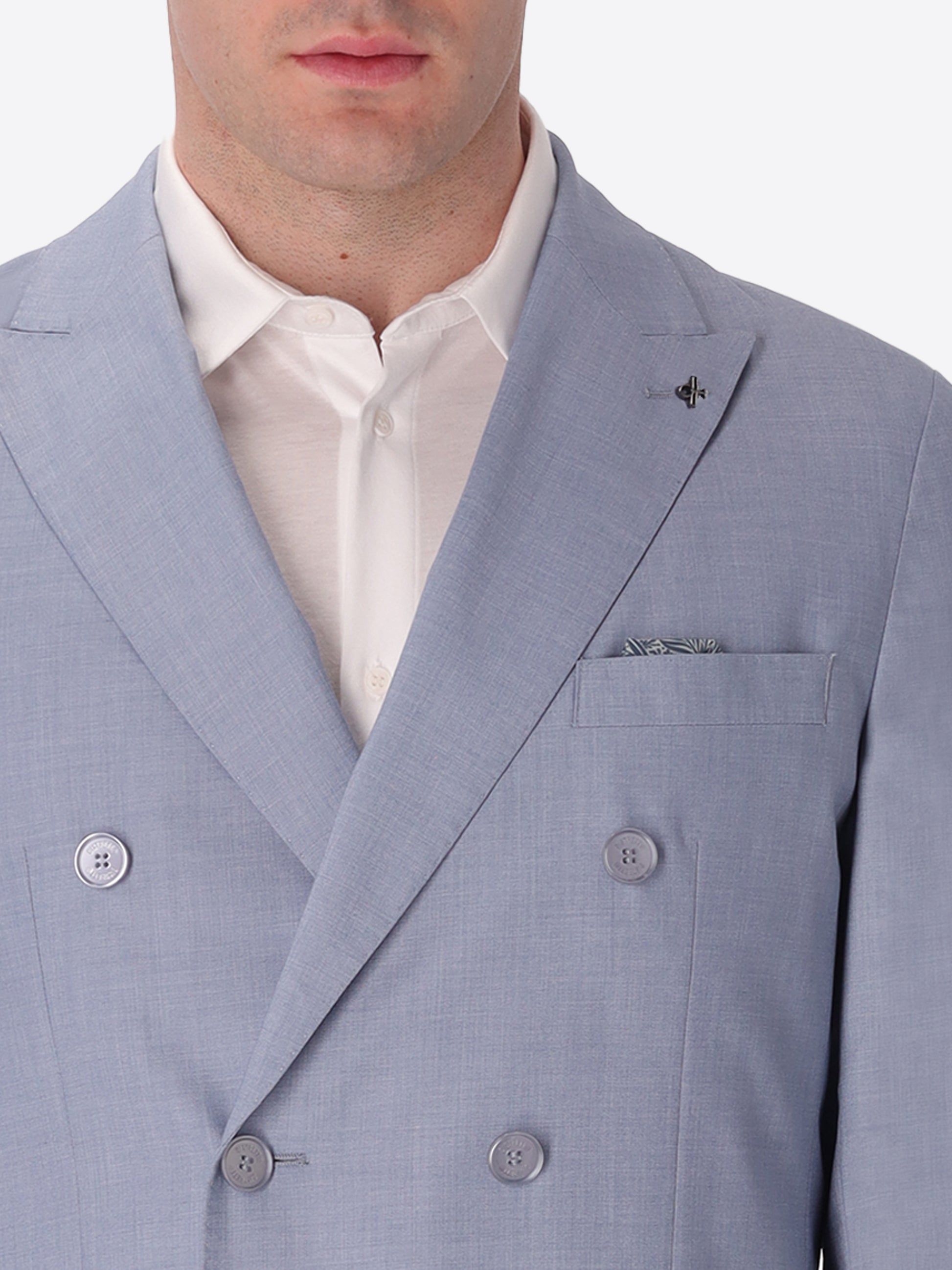 Double-Breasted Semi-Tailored Jacket Alabastro In Super-Comfort Cool Wool Effect Fabric