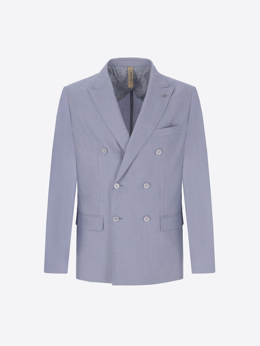 Double-Breasted Semi-Tailored Jacket Alabastro In Super-Comfort Cool Wool Effect Fabric