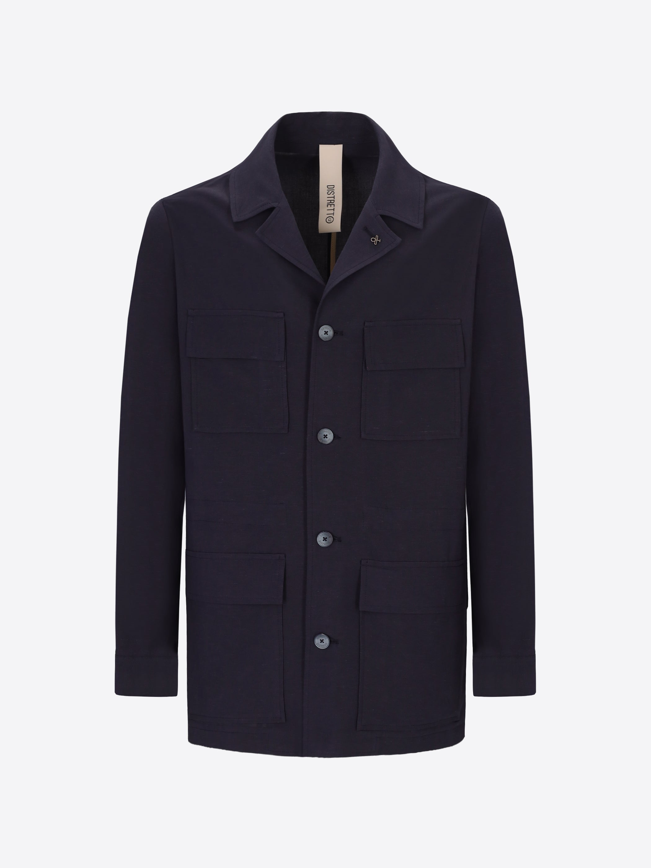 Field Jacket Alloro In Tessuto Leggero Misto Lino Viscosa