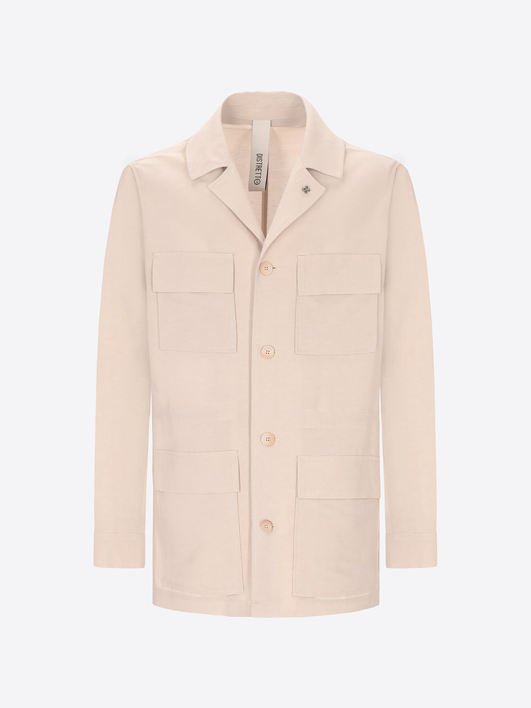 Field Jacket Alloro In Tessuto Leggero Misto Lino Viscosa