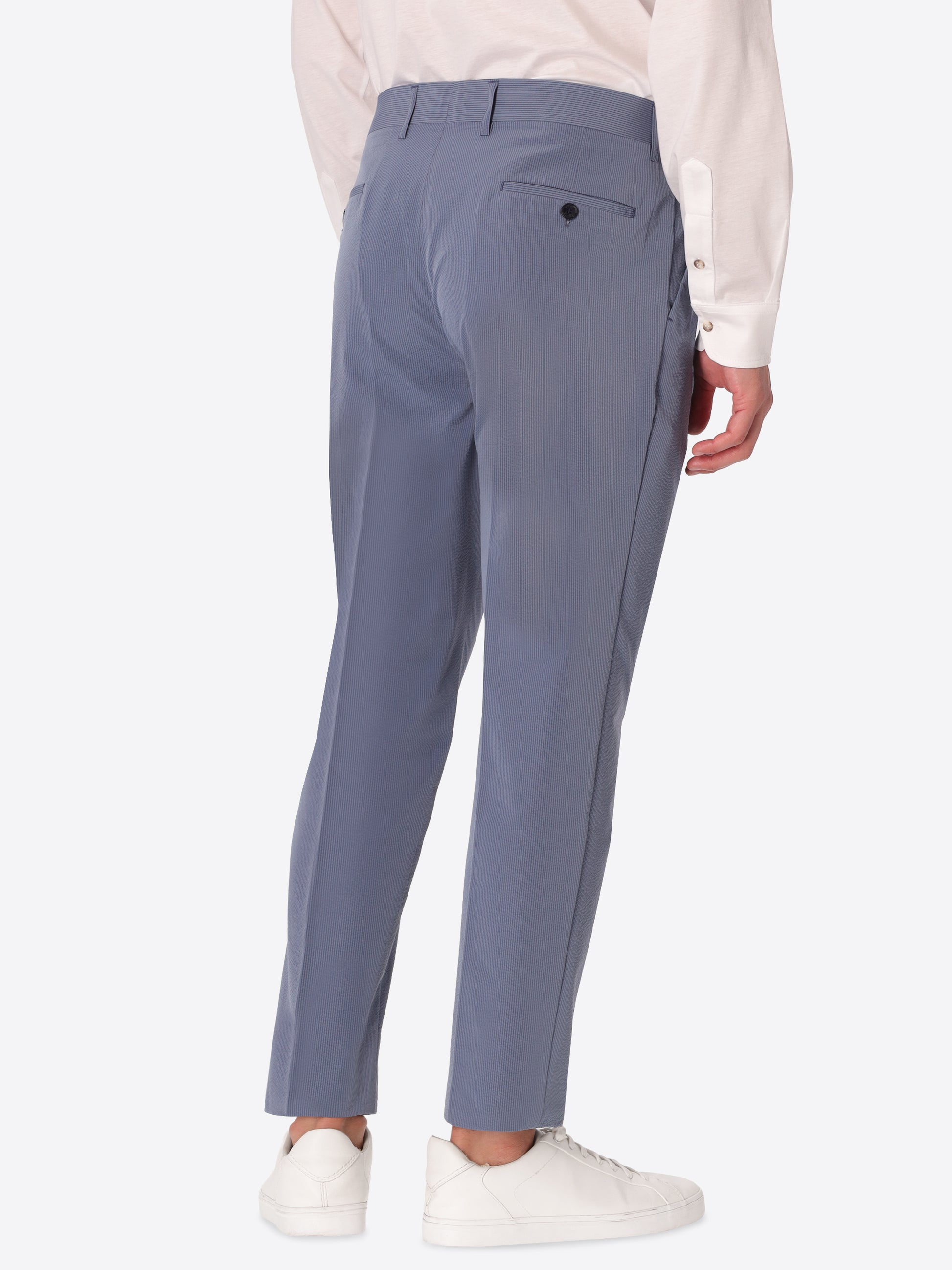 Pantalone Tailoring Arezzo In Tessuto Super Comfort Goffrato A Righe Sottili