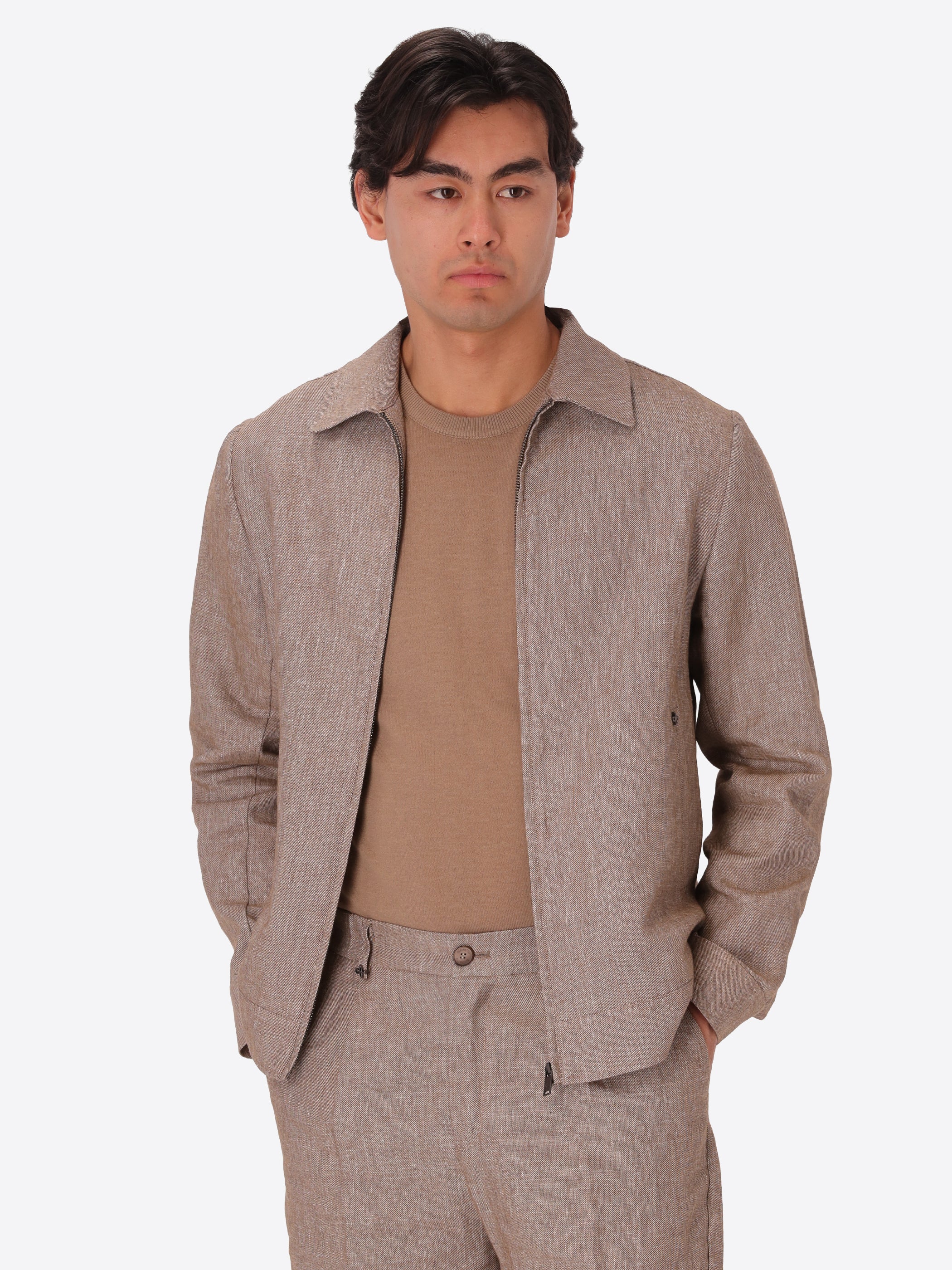 Aviator Certo In Tessuto Misto Lino Mano Morbida