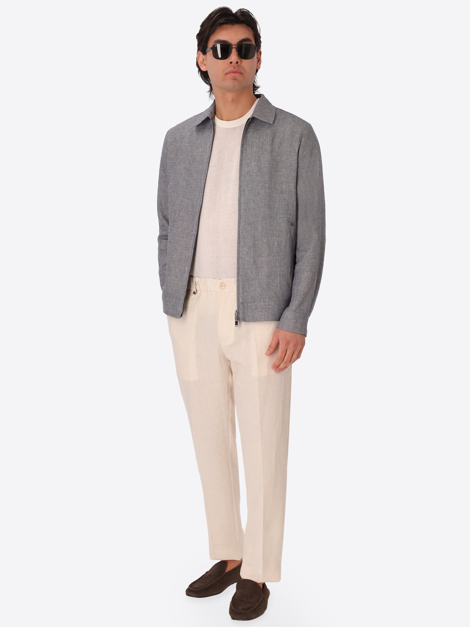 Certo Aviatorjacke Aus Weichem Leinenmischgewebe