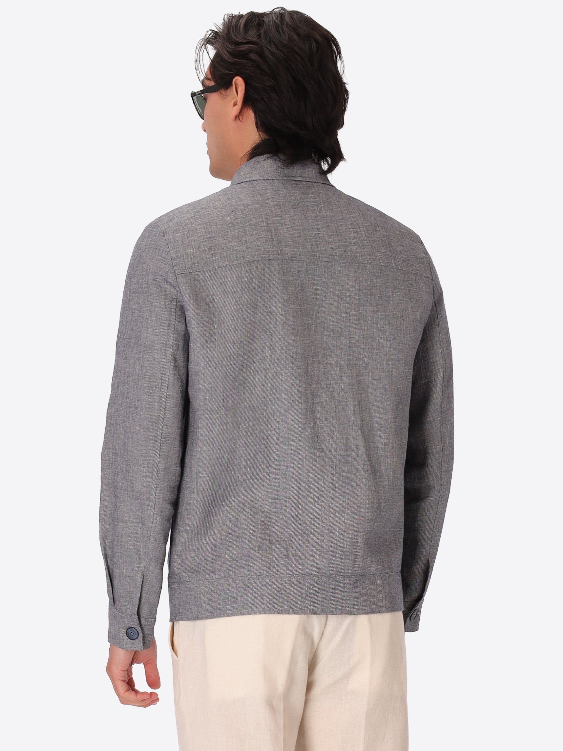 Certo Aviatorjacke Aus Weichem Leinenmischgewebe