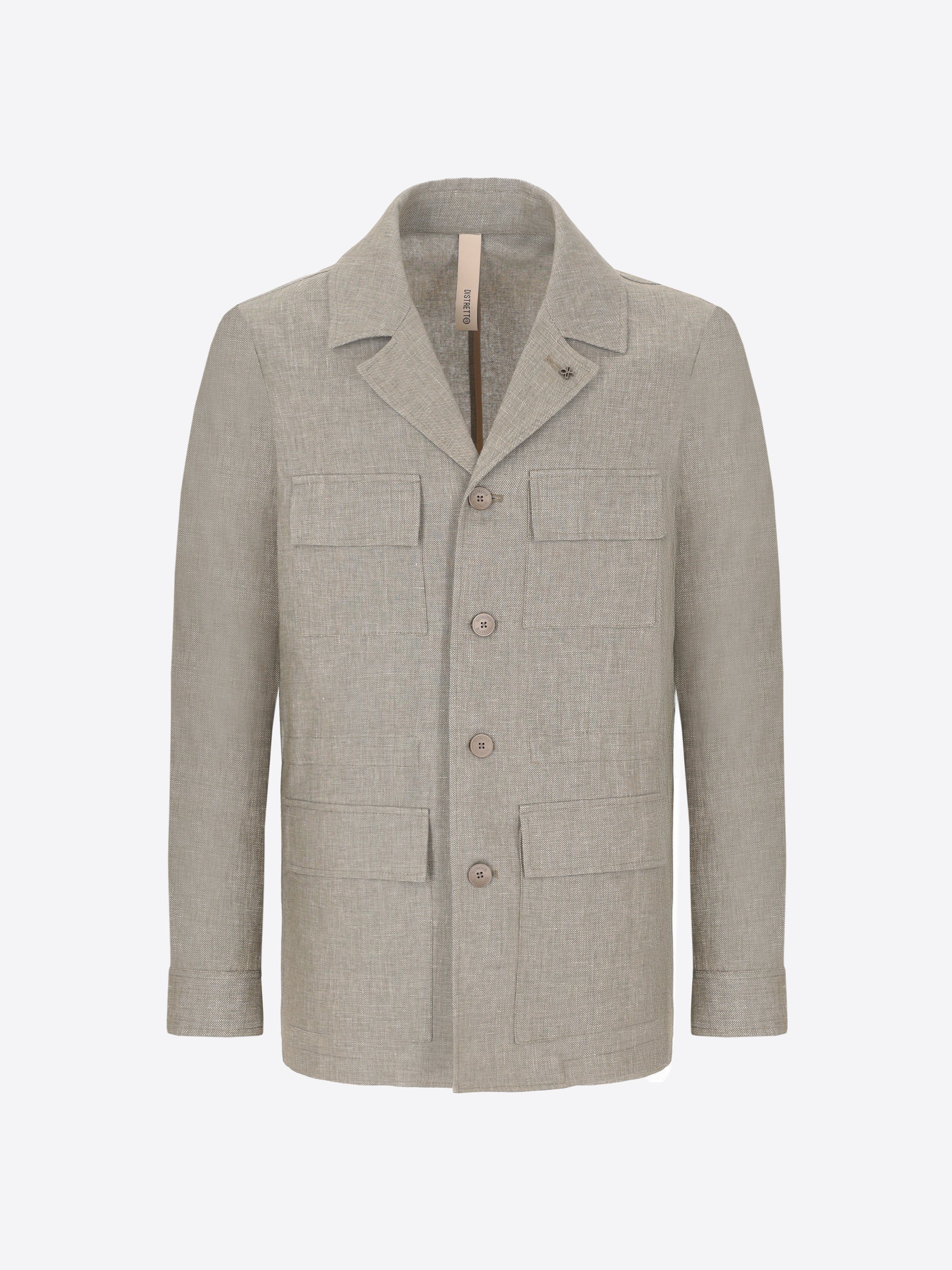 Field Jacket Certo In Tessuto Misto Lino Mano Morbida