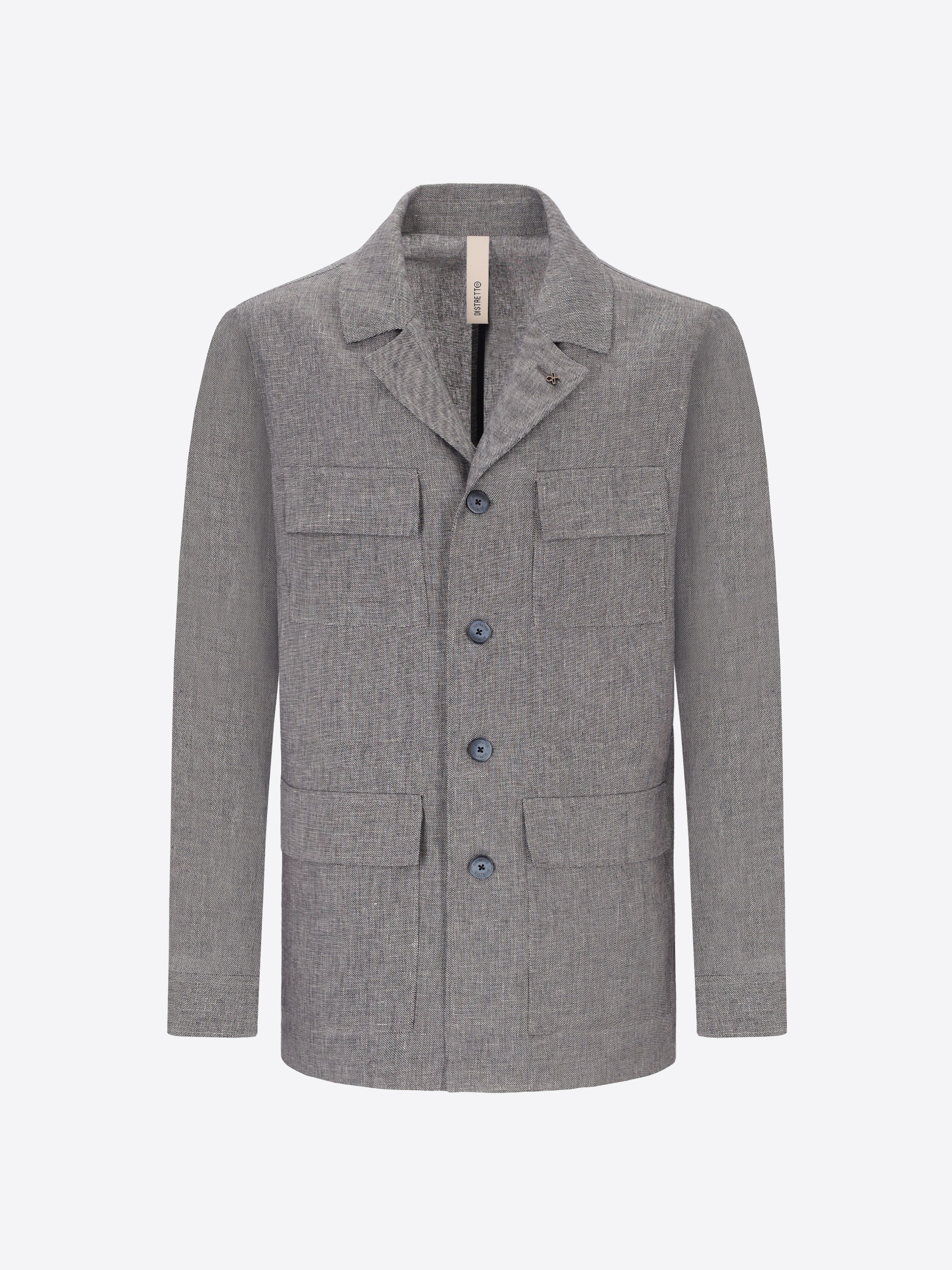 Field Jacket Certo In Tessuto Misto Lino Mano Morbida