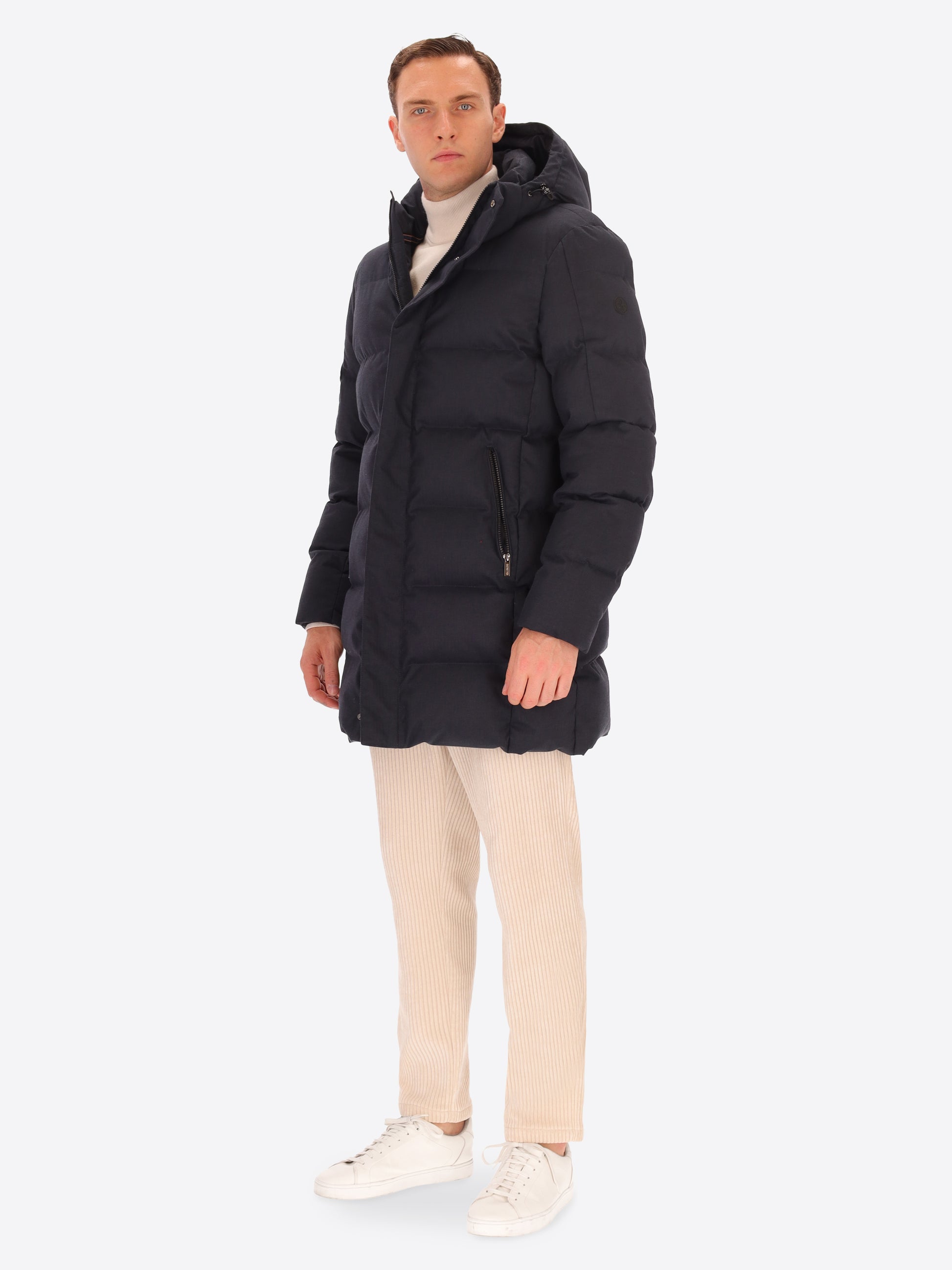 Glasgow Parka aus Technischem Mikro-Fischgrätmuster mit Thermoregulierender Wattierung