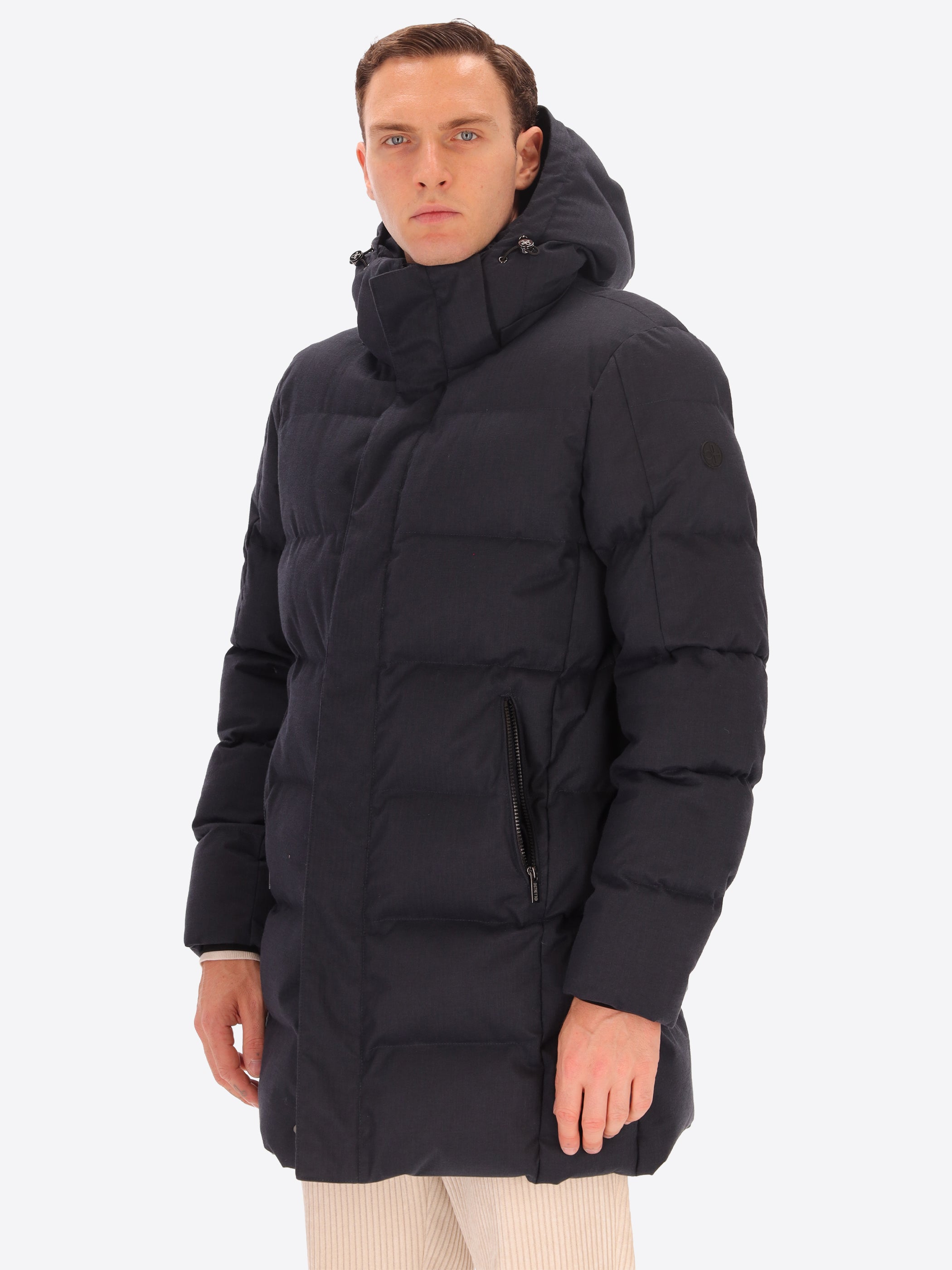 Glasgow Parka aus Technischem Mikro-Fischgrätmuster mit Thermoregulierender Wattierung