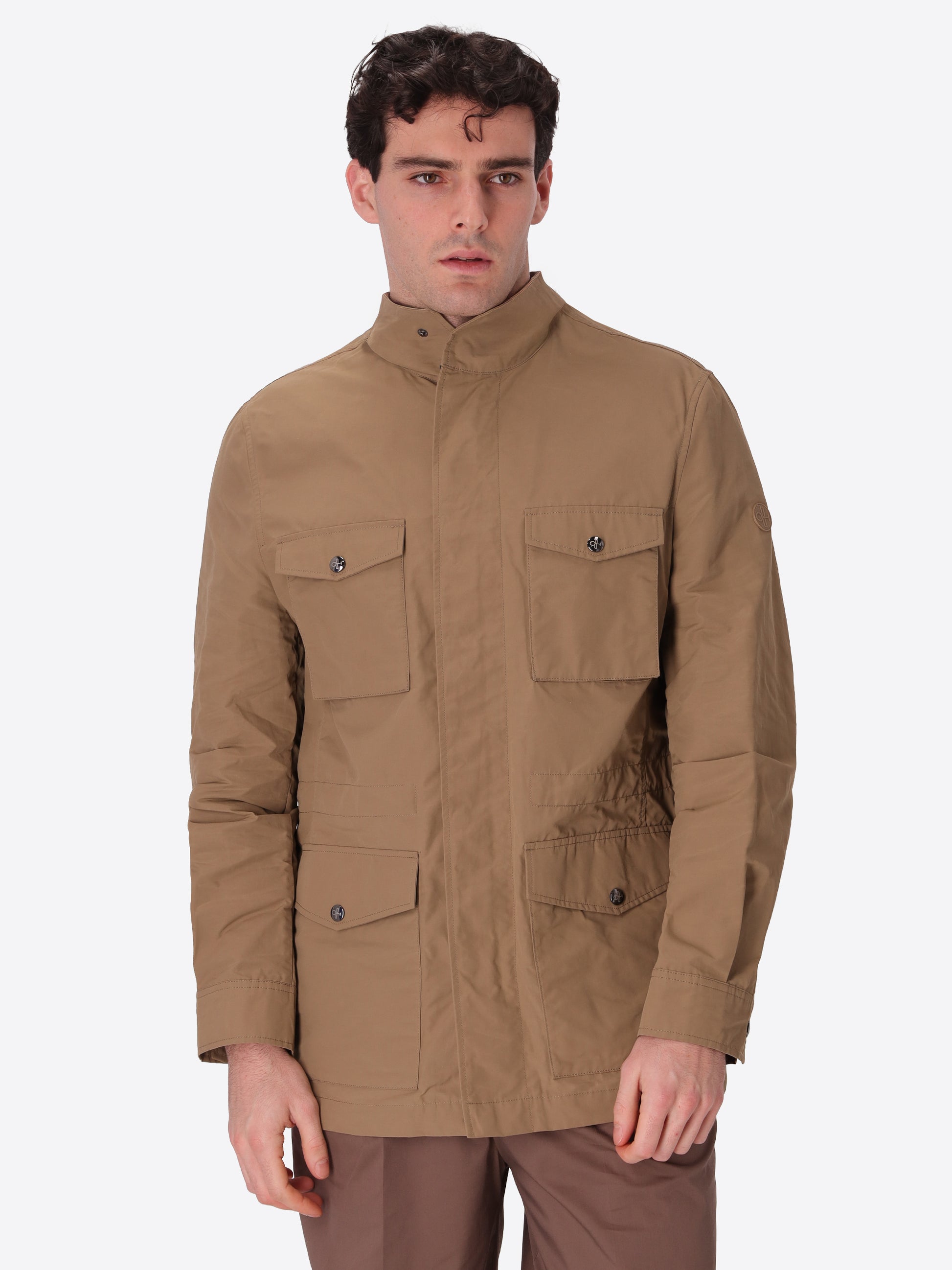 Field Jacket Herit In Technical Water-Repellent Breathable Cotton Nylon Fabric