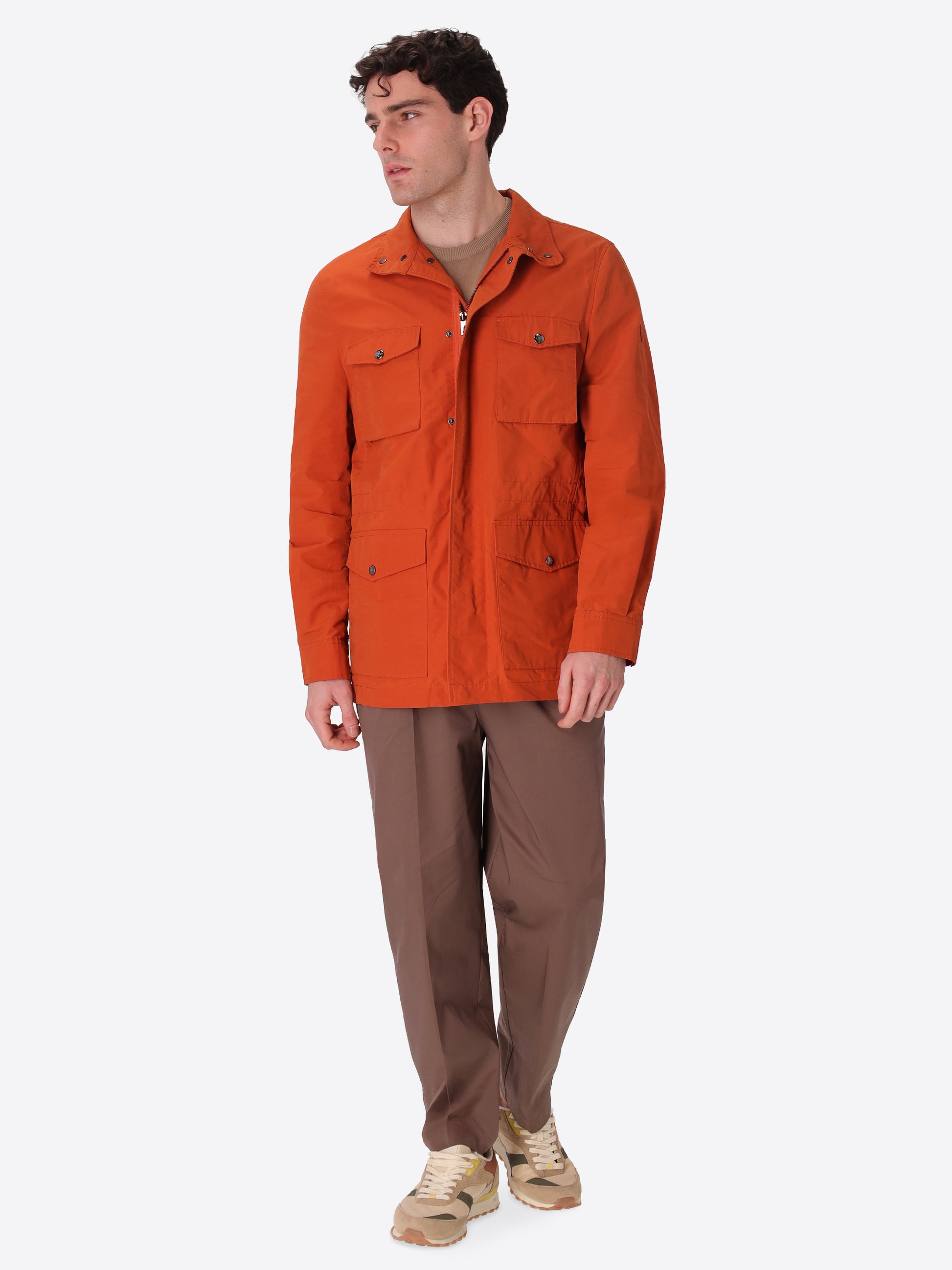 Field Jacket Herit In Technical Water-Repellent Breathable Cotton Nylon Fabric