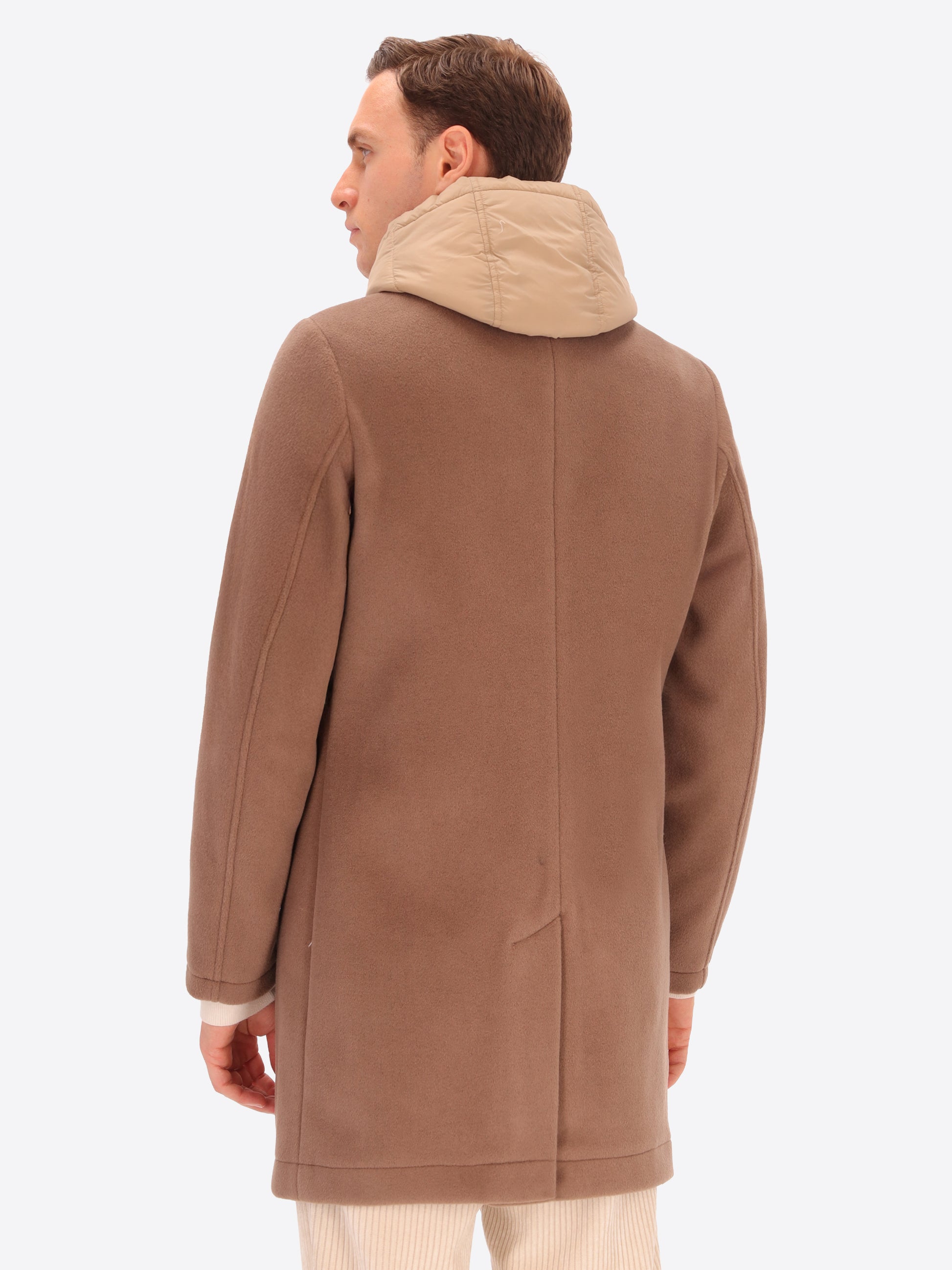 Super-Comfort Wool-Blend Coat Manchester with Detachable Hood Insert