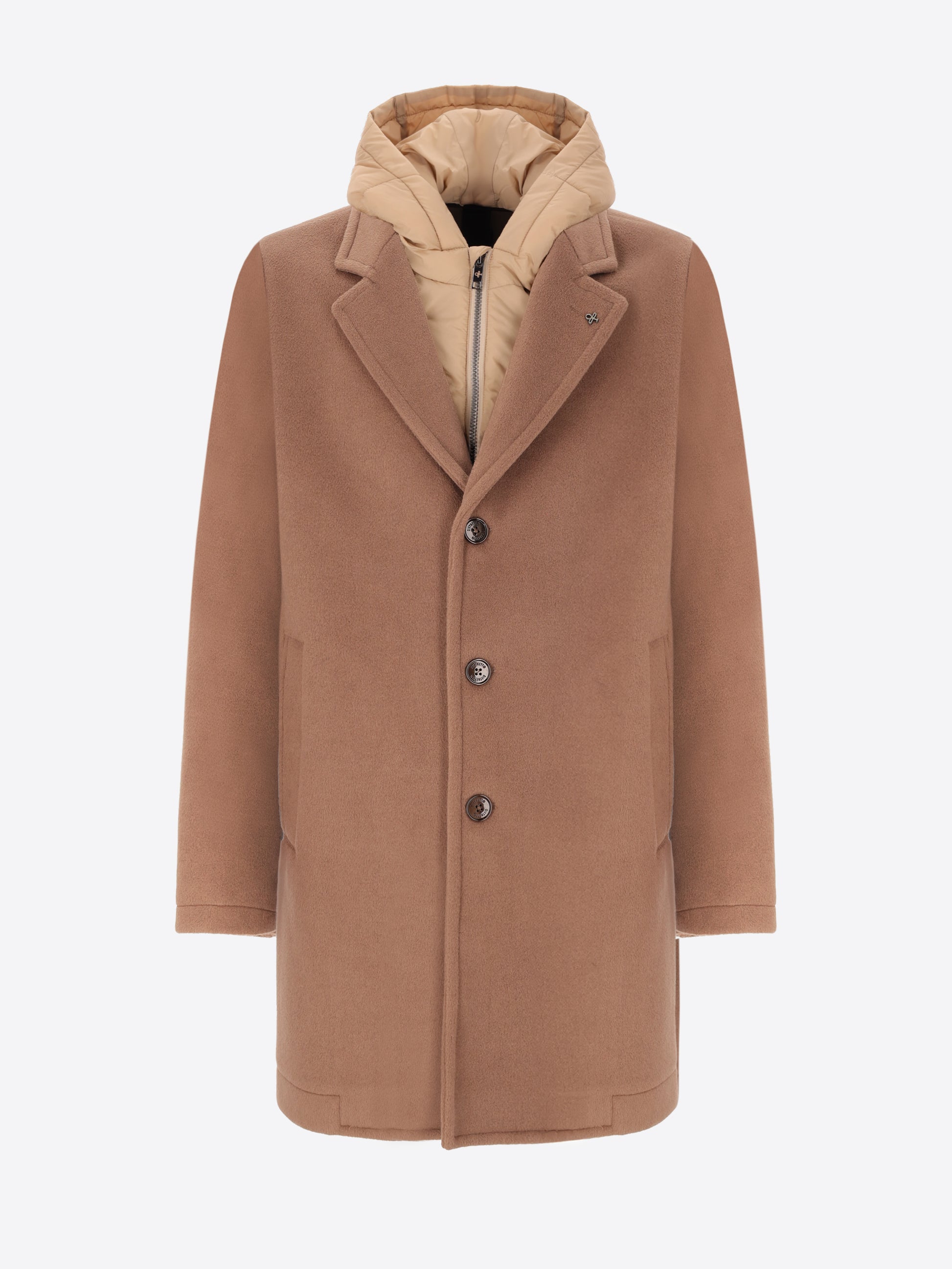 Super-Comfort Wool-Blend Coat Manchester with Detachable Hood Insert