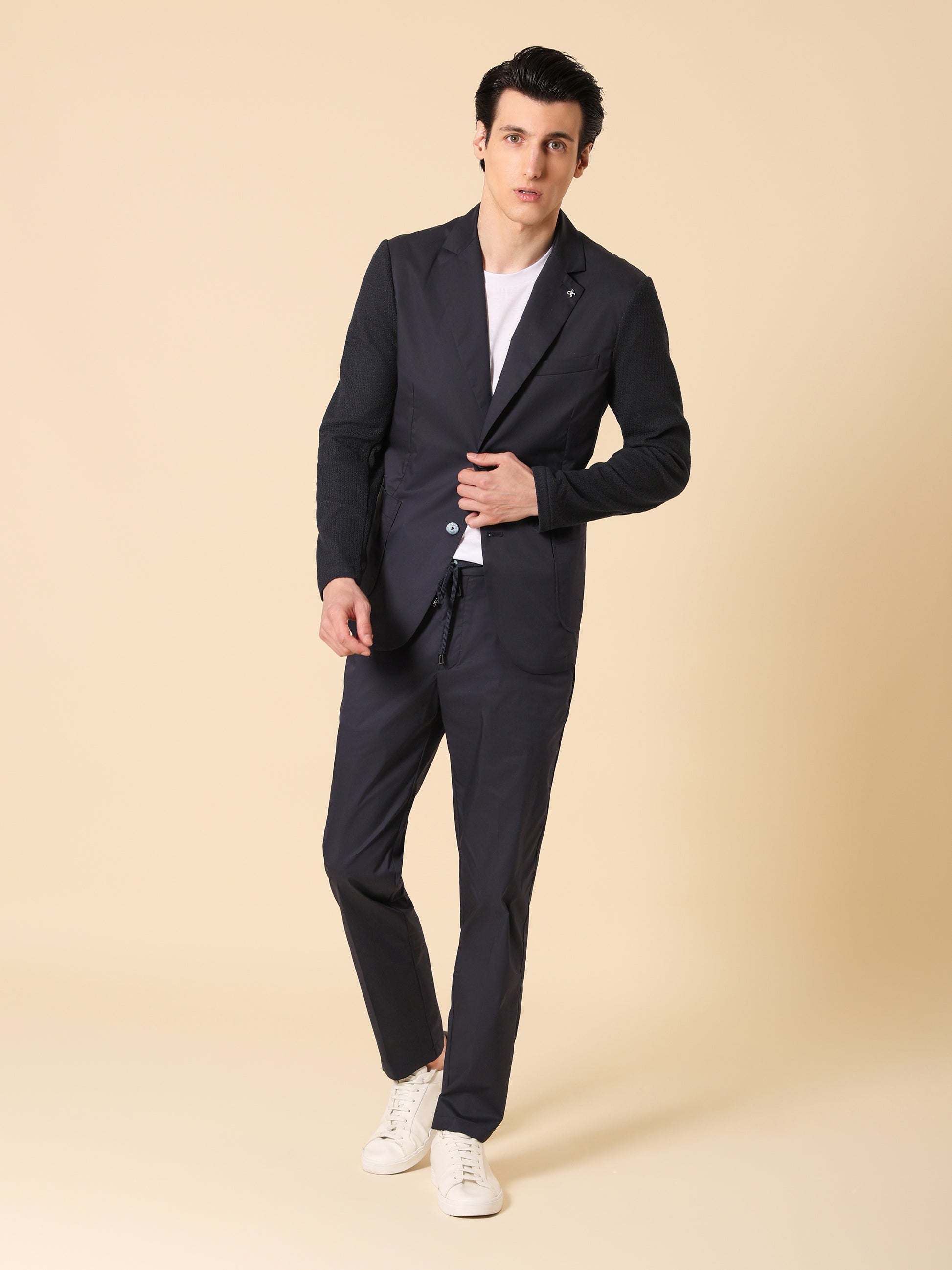 Jacket Orzo In Ultralight Cotton-Nylon Fabric With Jersey Sleeves