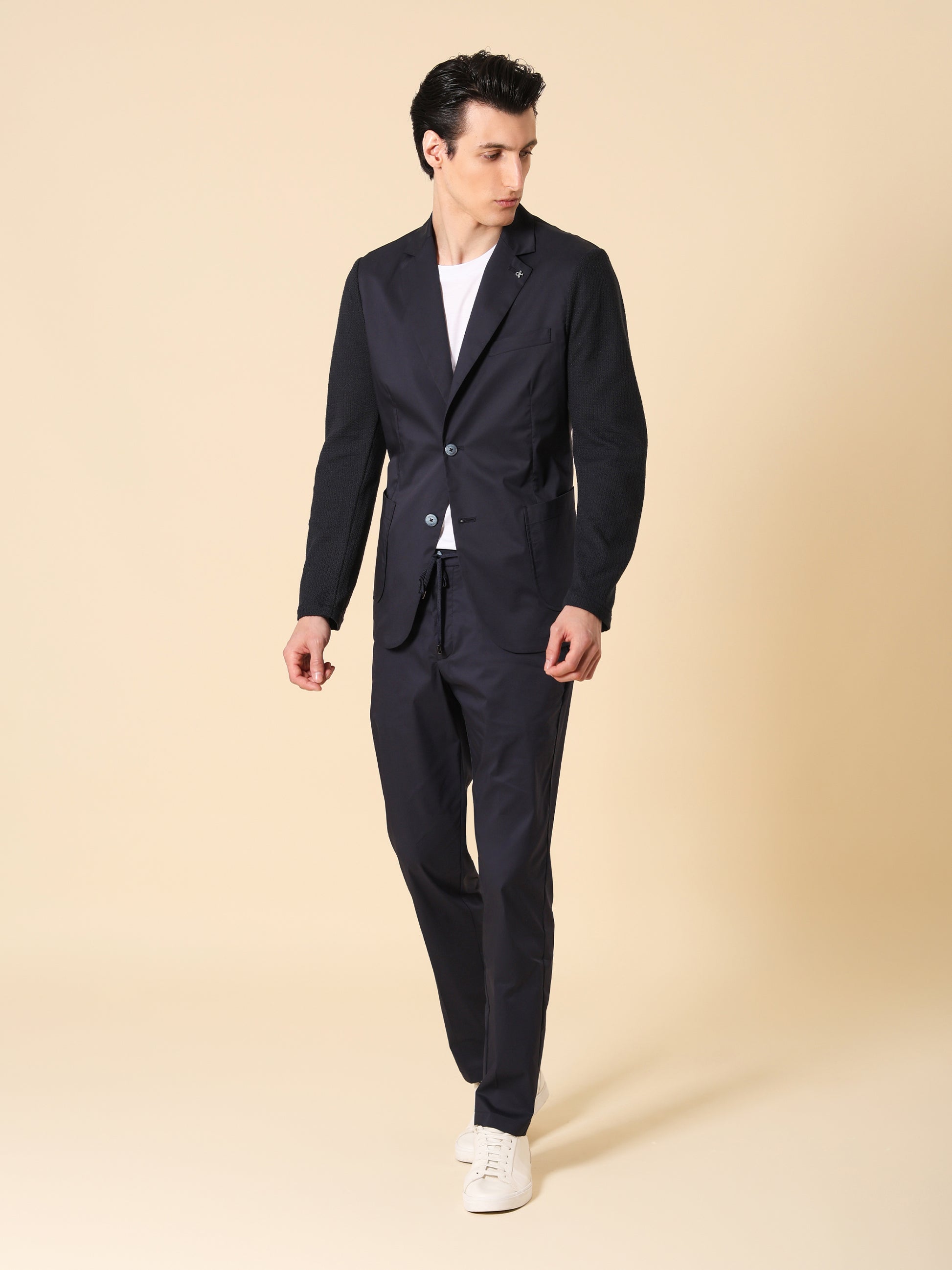Jacket Orzo In Ultralight Cotton-Nylon Fabric With Jersey Sleeves