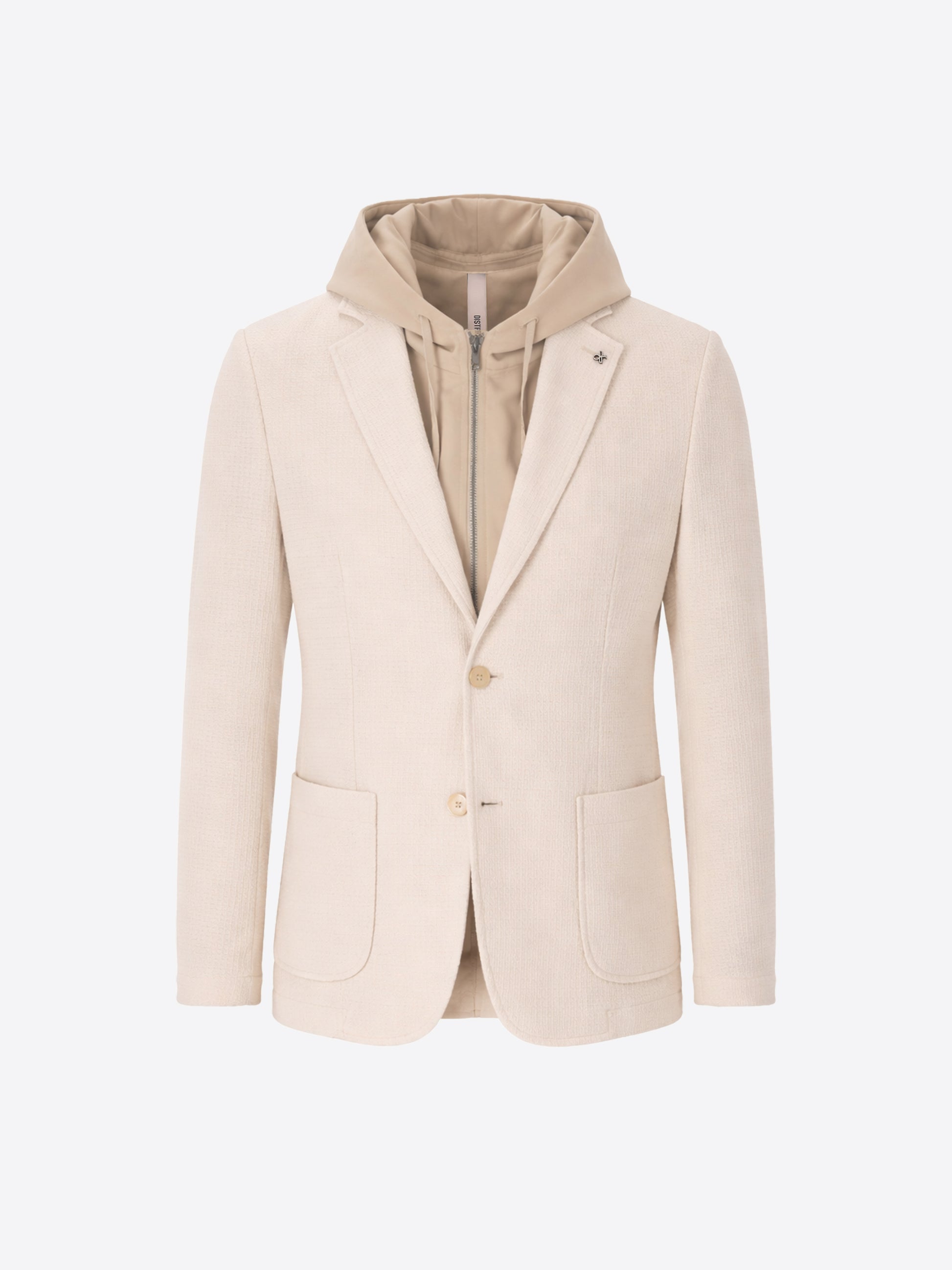 Jacket Rufino In Jersey Knit Stretch Fabric With Detachable Hooded Insert