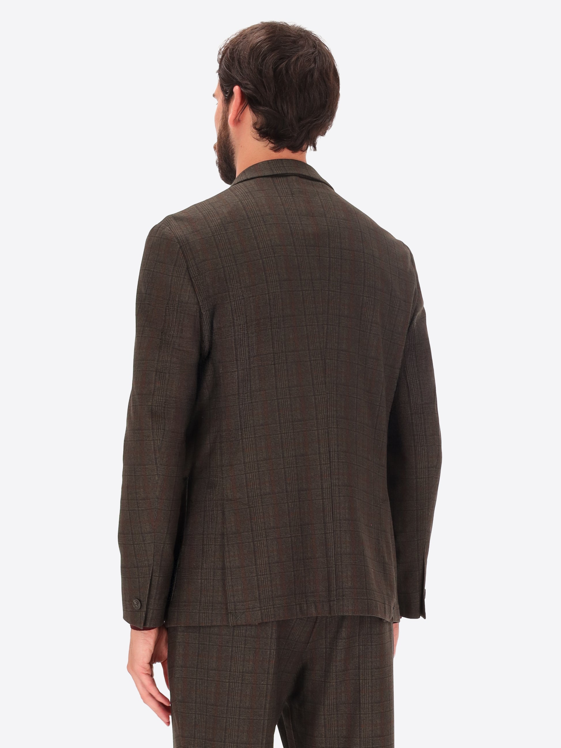 Prince of Wales Jersey Double Breasted Jacket Wells in Super-Comfort Fabric