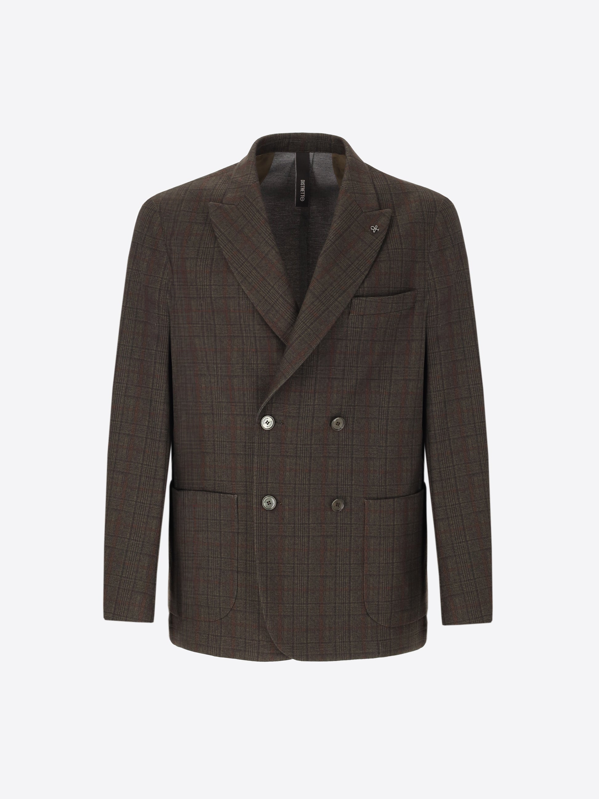 Prince of Wales Jersey Double Breasted Jacket Wells in Super-Comfort Fabric