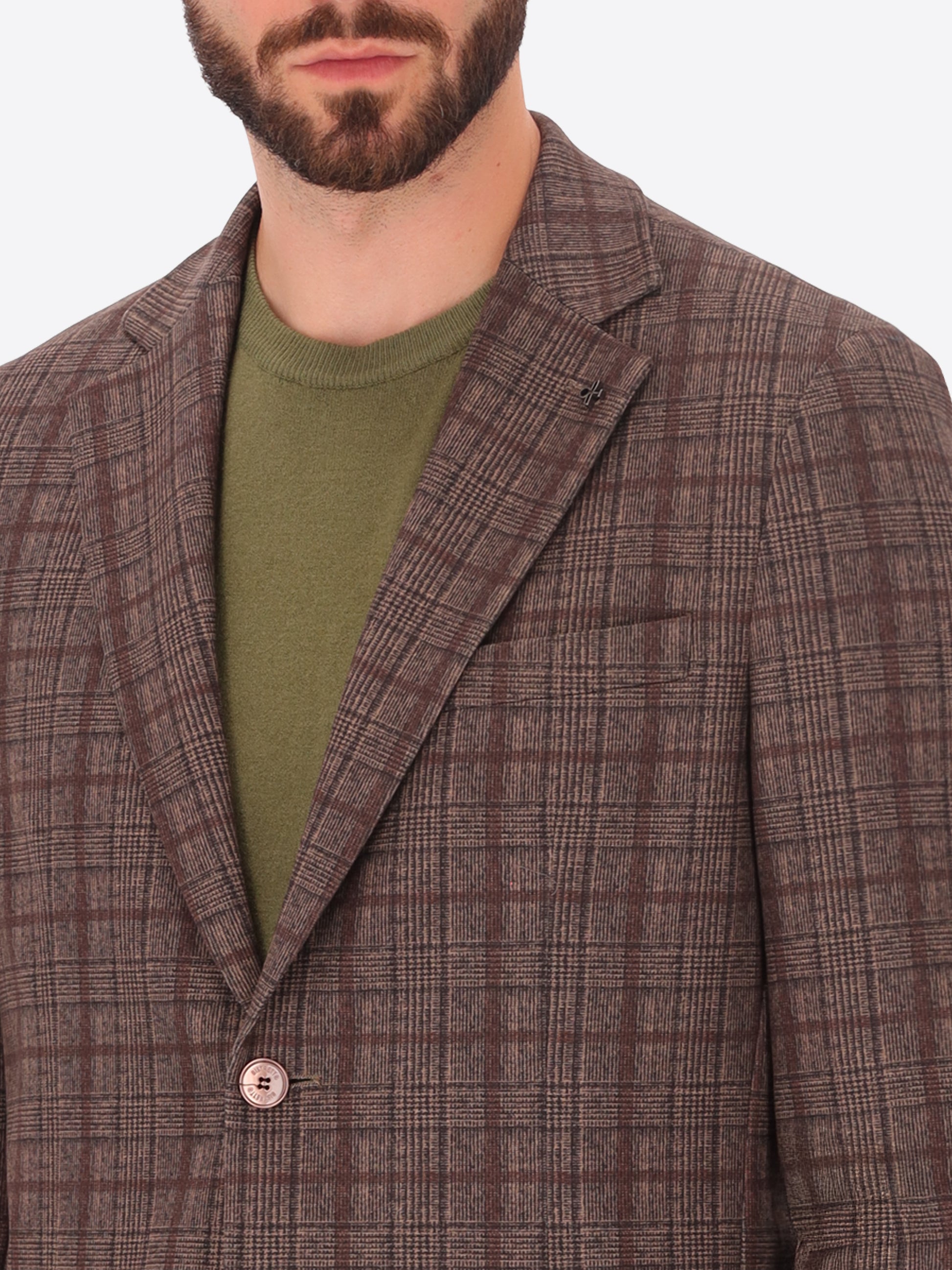 Prince of Wales Jersey Jacket Wells in Super-Comfort Fabric