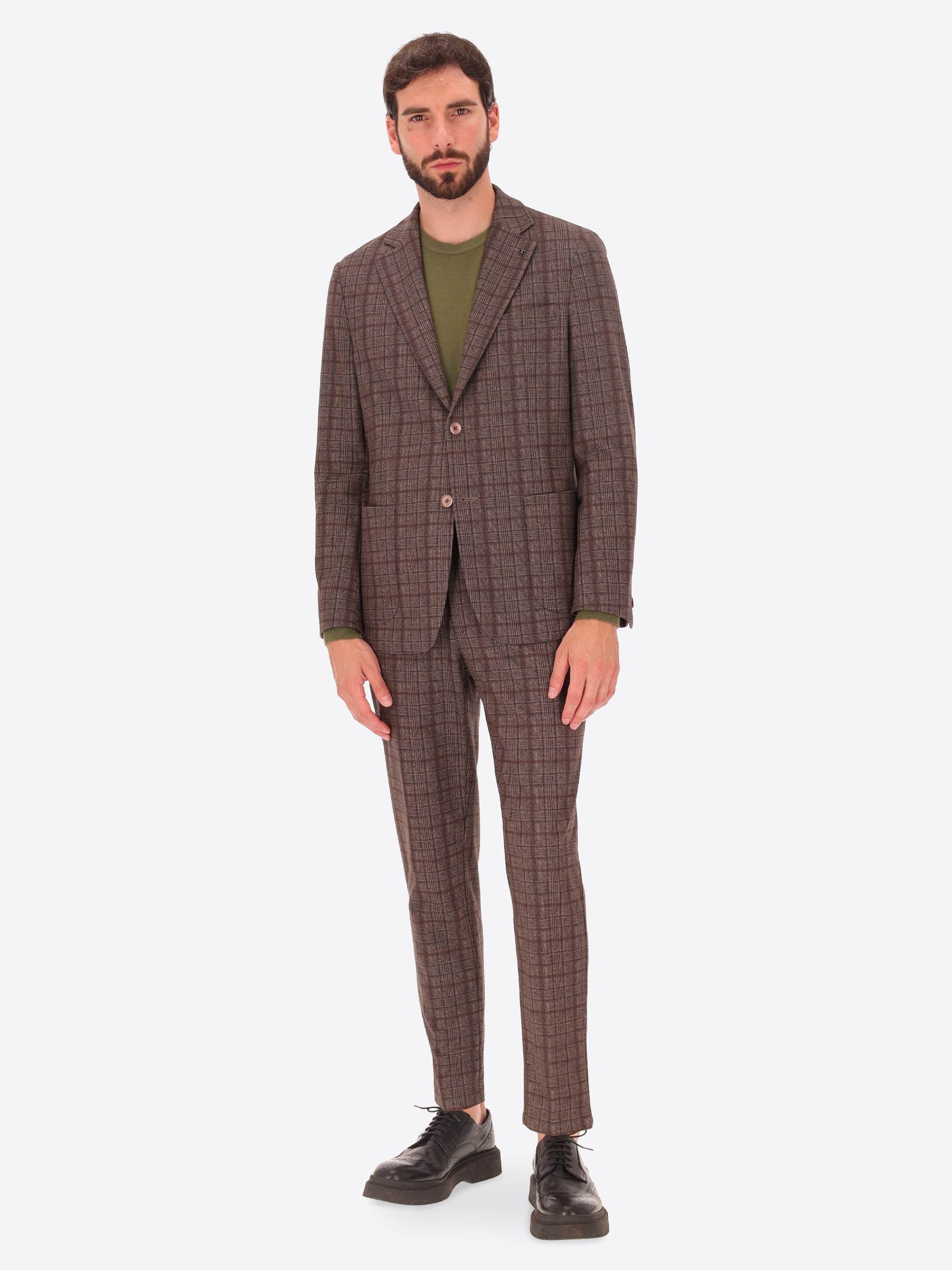 Prince of Wales Jersey Jacket Wells in Super-Comfort Fabric