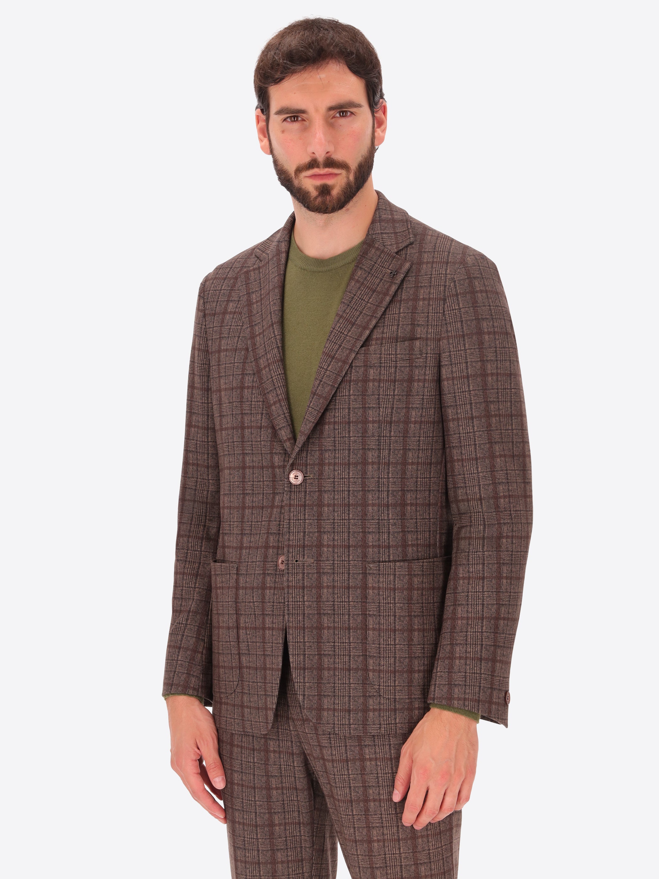 Prince of Wales Jersey Jacket Wells in Super-Comfort Fabric