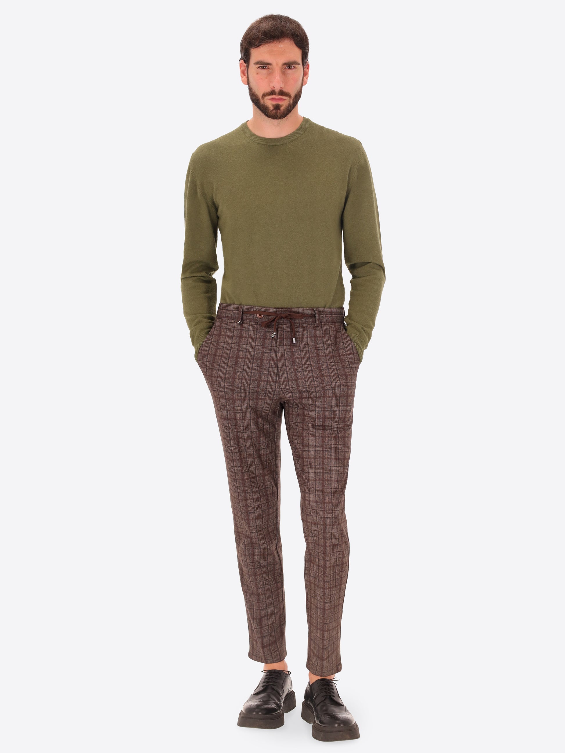 32" Pantaloni York Wells in Jersey Super Comfort Principe di Galles