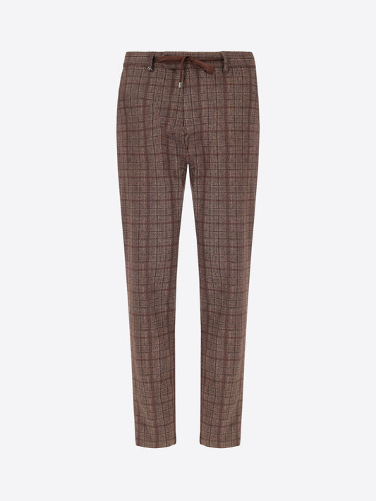 32" York Trousers Wells in Super-Comfort Prince of Wales Jersey Fabric