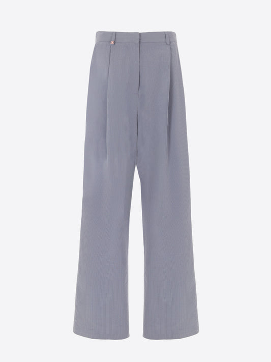 Pences Trousers Arezzo In Super-Comfort Embossed Fine-Striped Fabric - Icon Woman