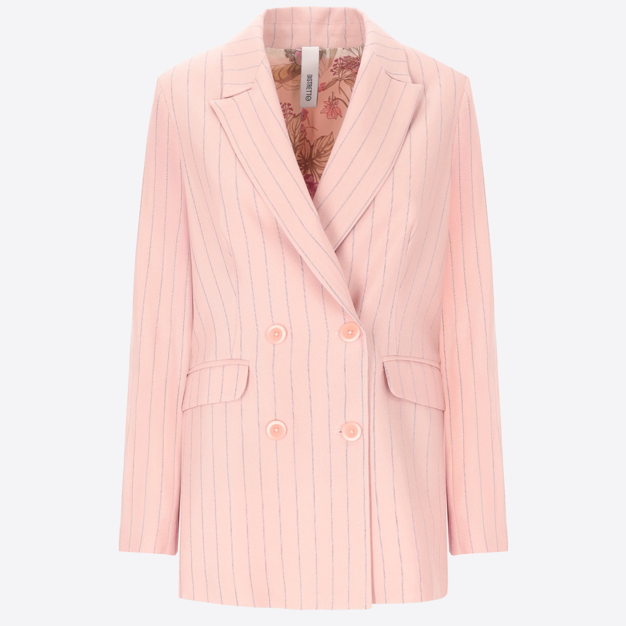 Double-Breasted Jacket Azalea In Viscose Blend Double-Stripe Fabric - Woman