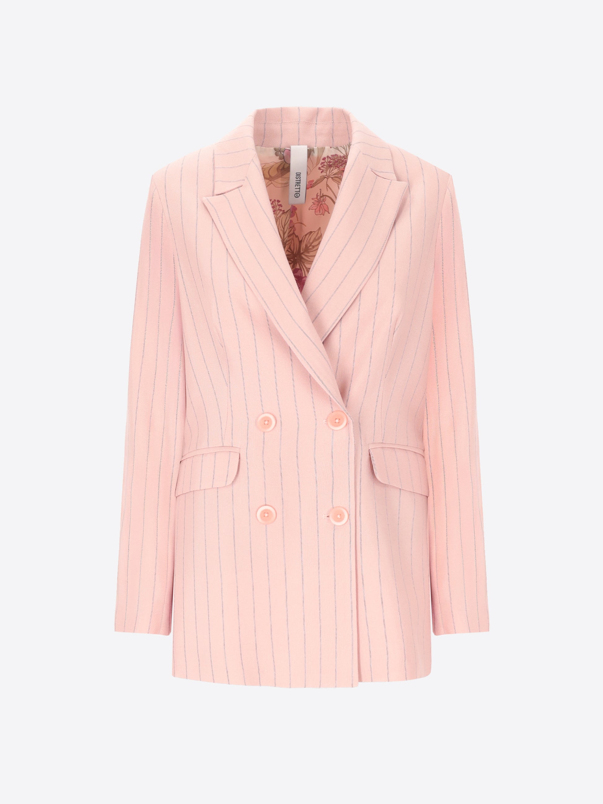 Double-Breasted Jacket Azalea In Viscose Blend Double-Stripe Fabric - Woman