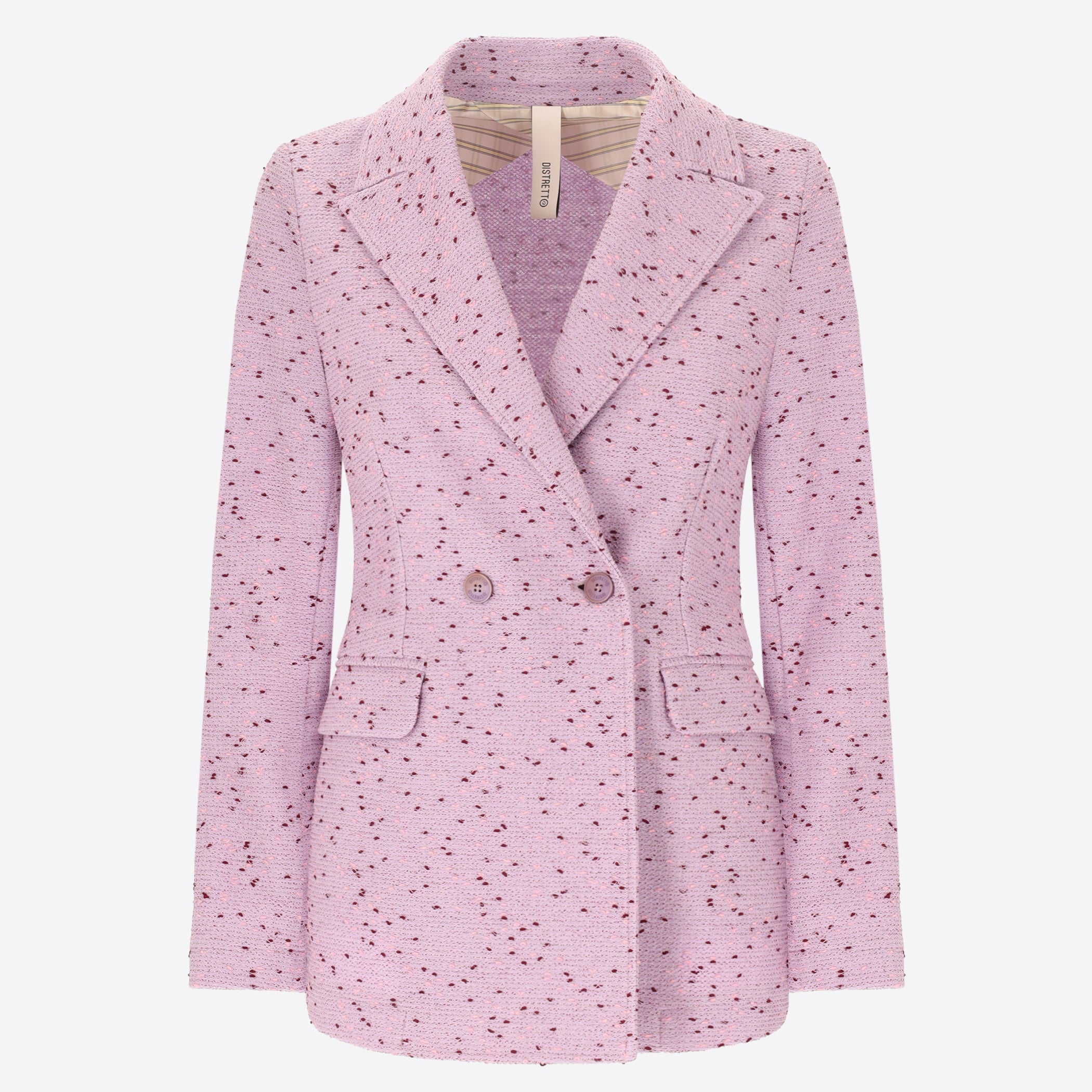 Double-Breasted Jacket Bamboo In Super-Comfort Buttoned Cotton-Viscose Jersey Fabric - Woman
