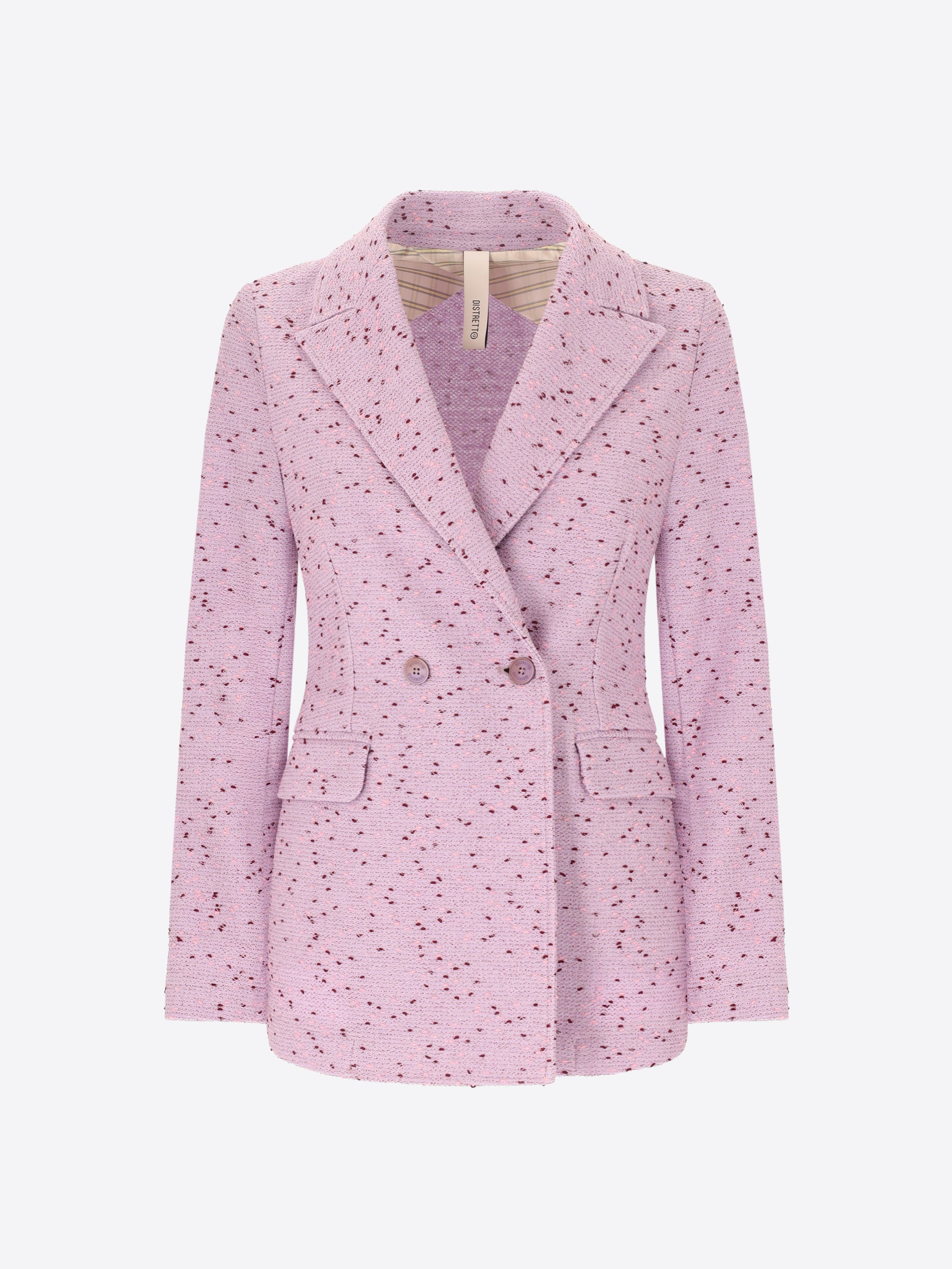 Double-Breasted Jacket Bamboo In Super-Comfort Buttoned Cotton-Viscose Jersey Fabric - Woman