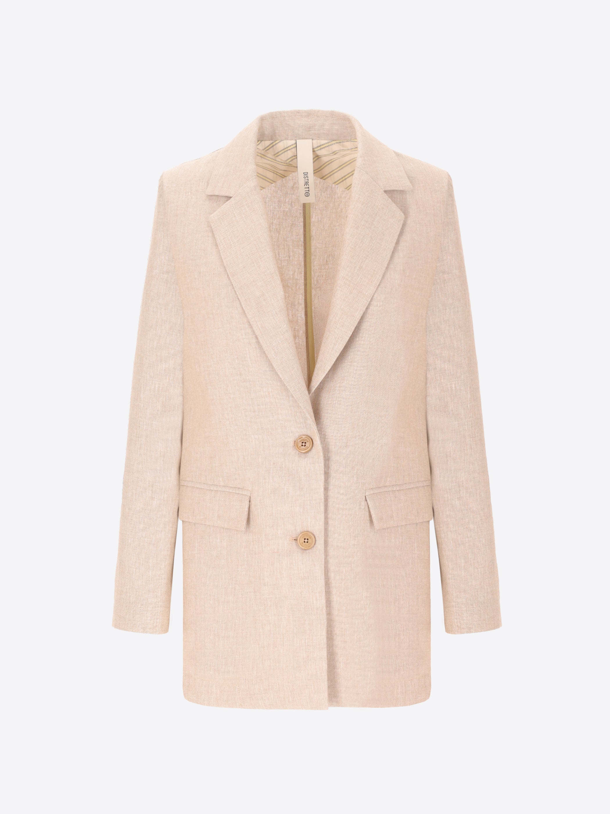 Certo Maskuliner Schnitt Jacke Aus Mélange Leinenmisch-Canvas - Woman